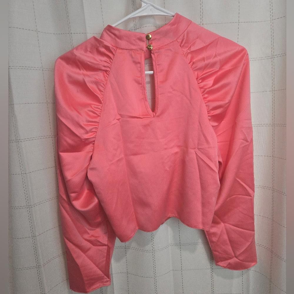 Other Miss Selfridge Petite Cut Out Ruched Satin Top Size XL / US 12-14 / IT 48-50 - 9 Thumbnail
