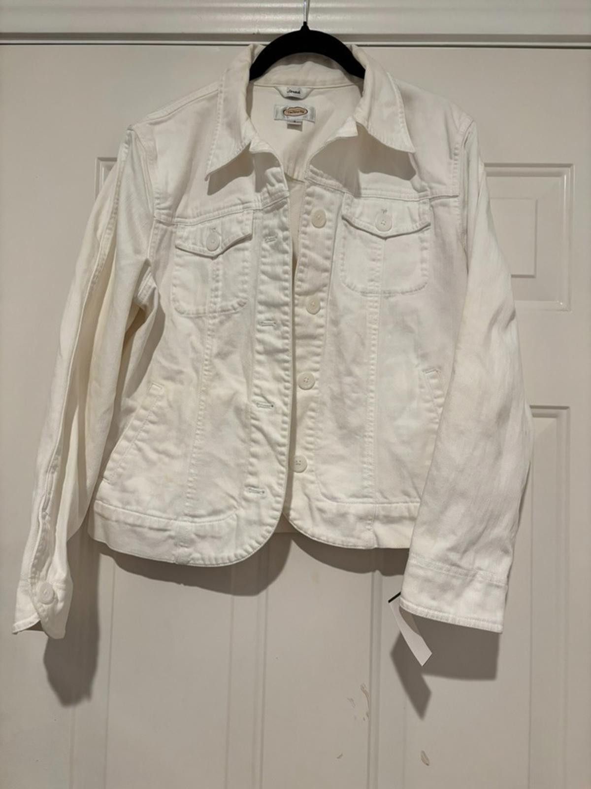 Designer Womens Talbots white jean jacket sz small #375 Size S / US 4 / IT 40 - 1 Thumbnail