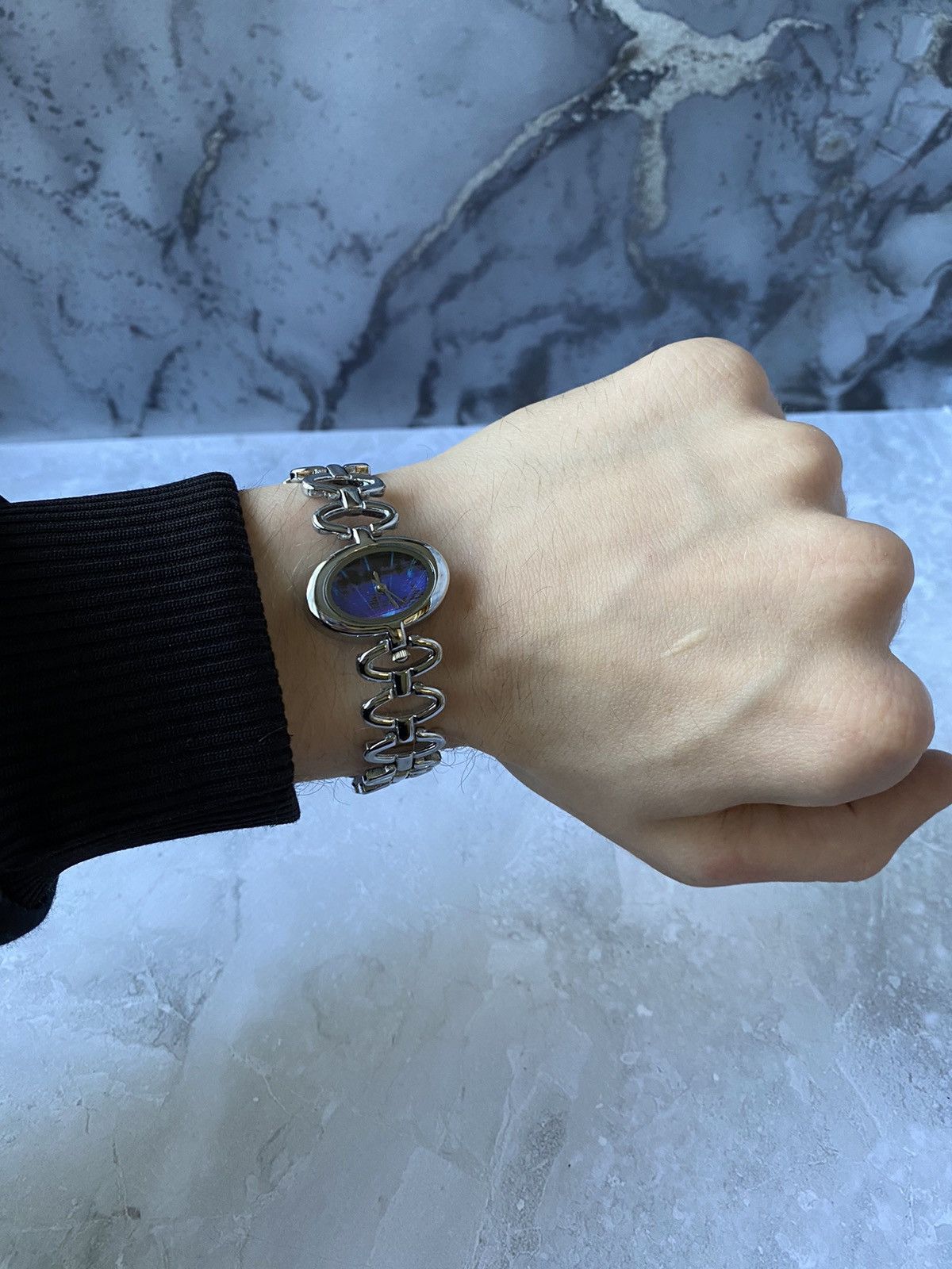 Jewelry × Vintage Futuristic Metal Bracelet Watch Size ONE SIZE - 4 Thumbnail