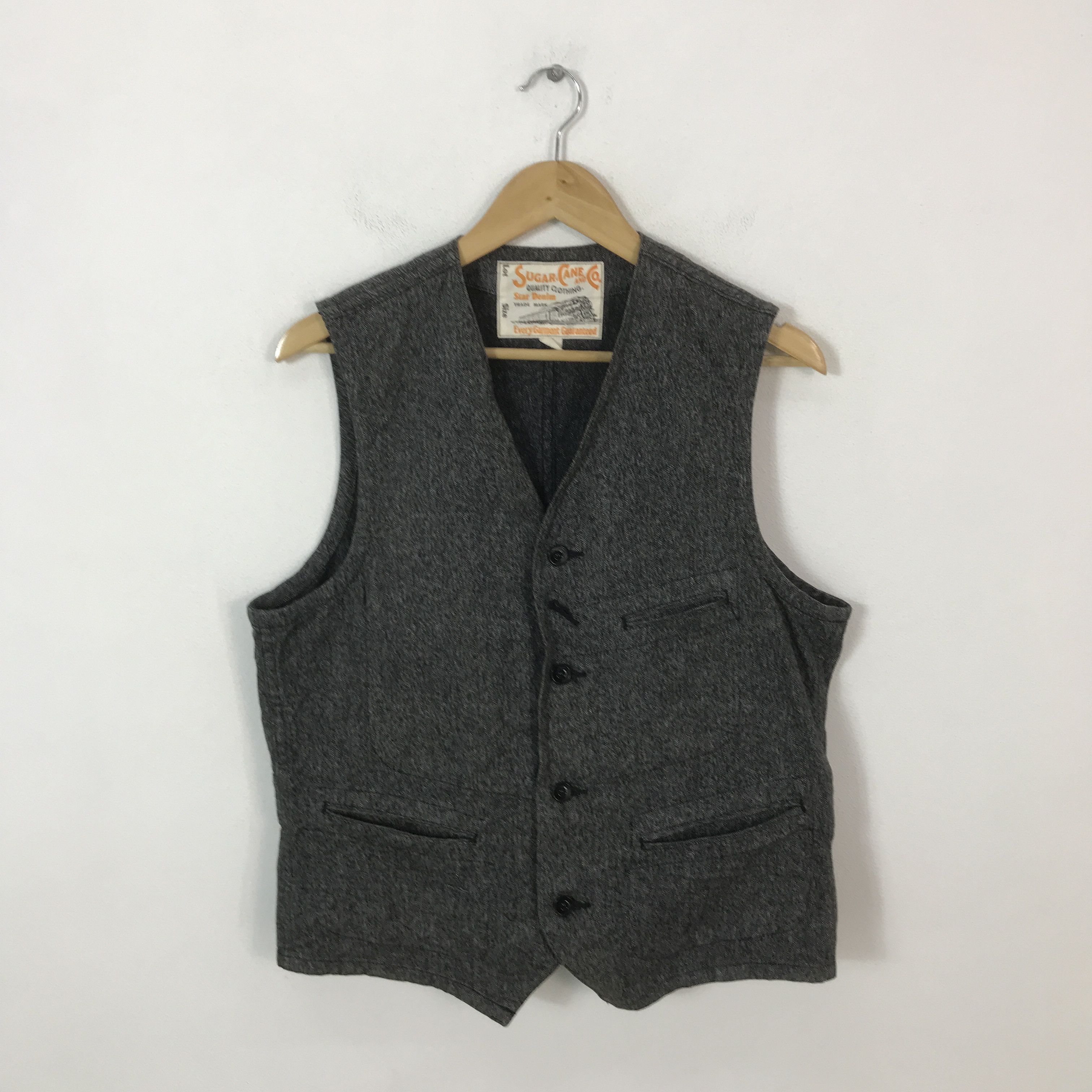 Sugar Cane TOYO ENTERPRISERS SUGAR CANE DENIM VEST K68B12 Size US M / EU 48-50 / 2 - 1 Thumbnail