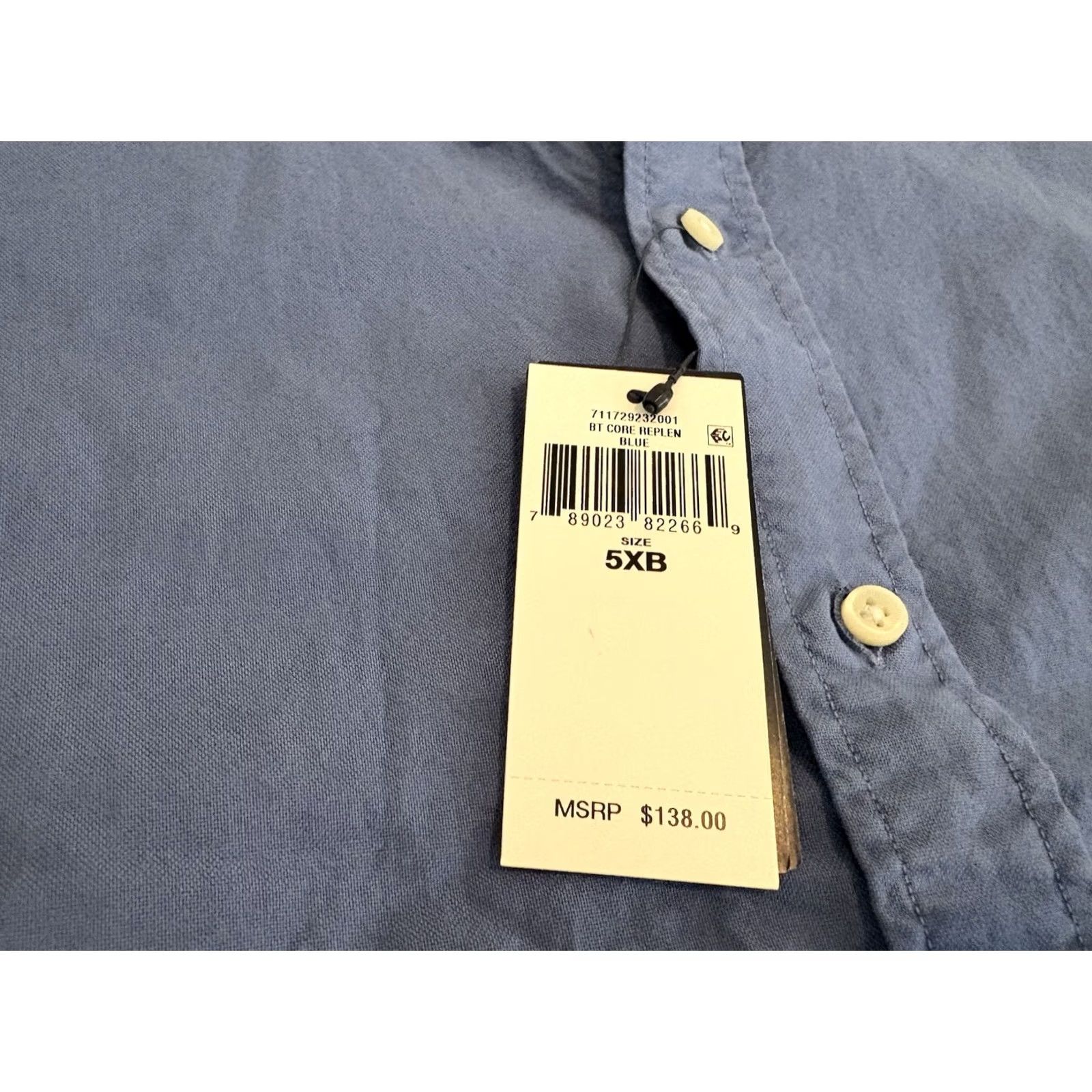 Polo Ralph Lauren Polo Ralph Lauren Button-Up Shirt Long Sleeve Solid Blue Mens 5XB NWT Big 5X Cotton Polo Ralph Lauren Shirt Size US XXL / EU 58 / 5 - 2 Thumbnail