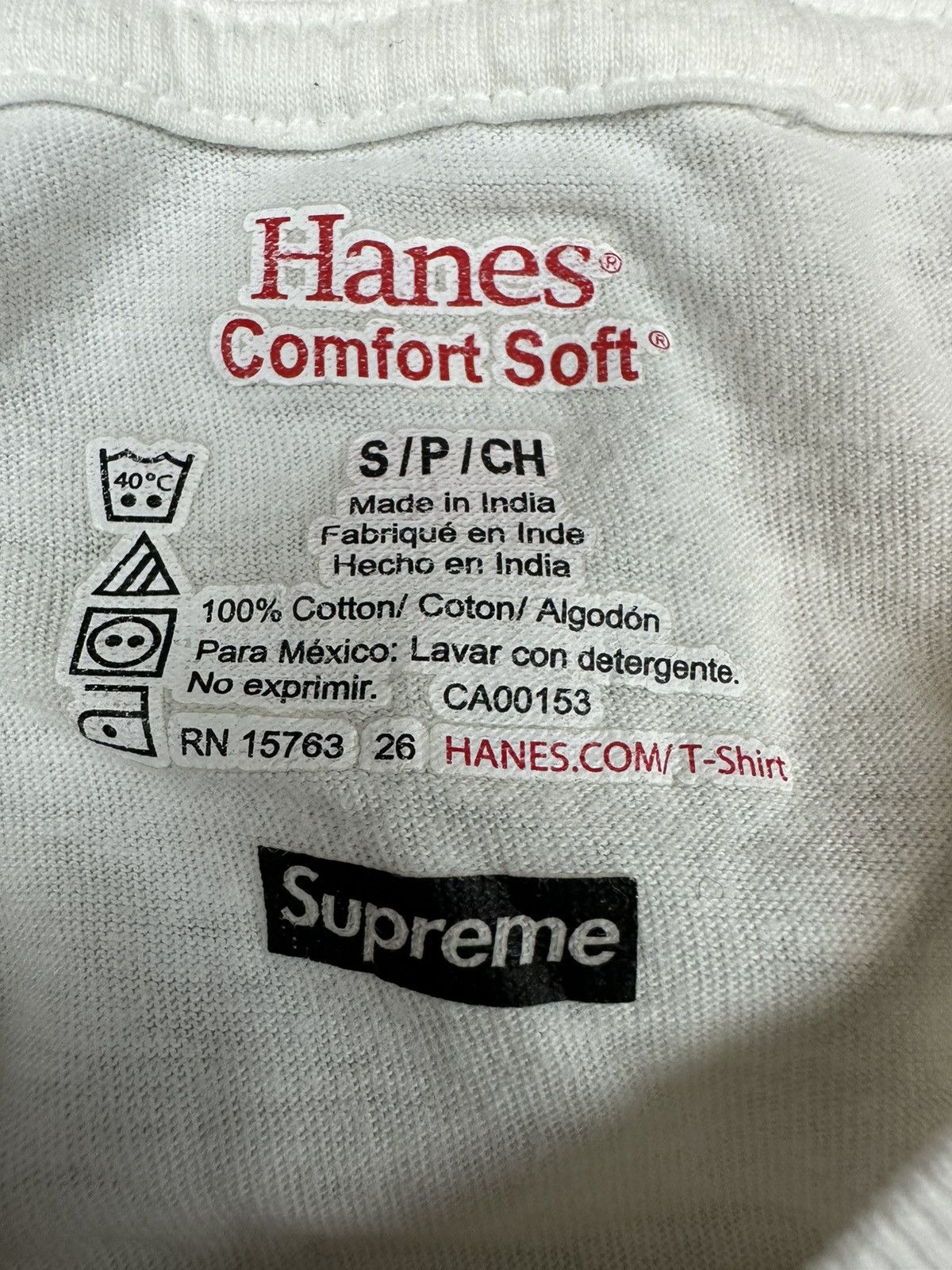 Hanes × Supreme Supreme Hanes White Tee Small Box Logo Size US S / EU 44-46 / 1 - 4 Thumbnail