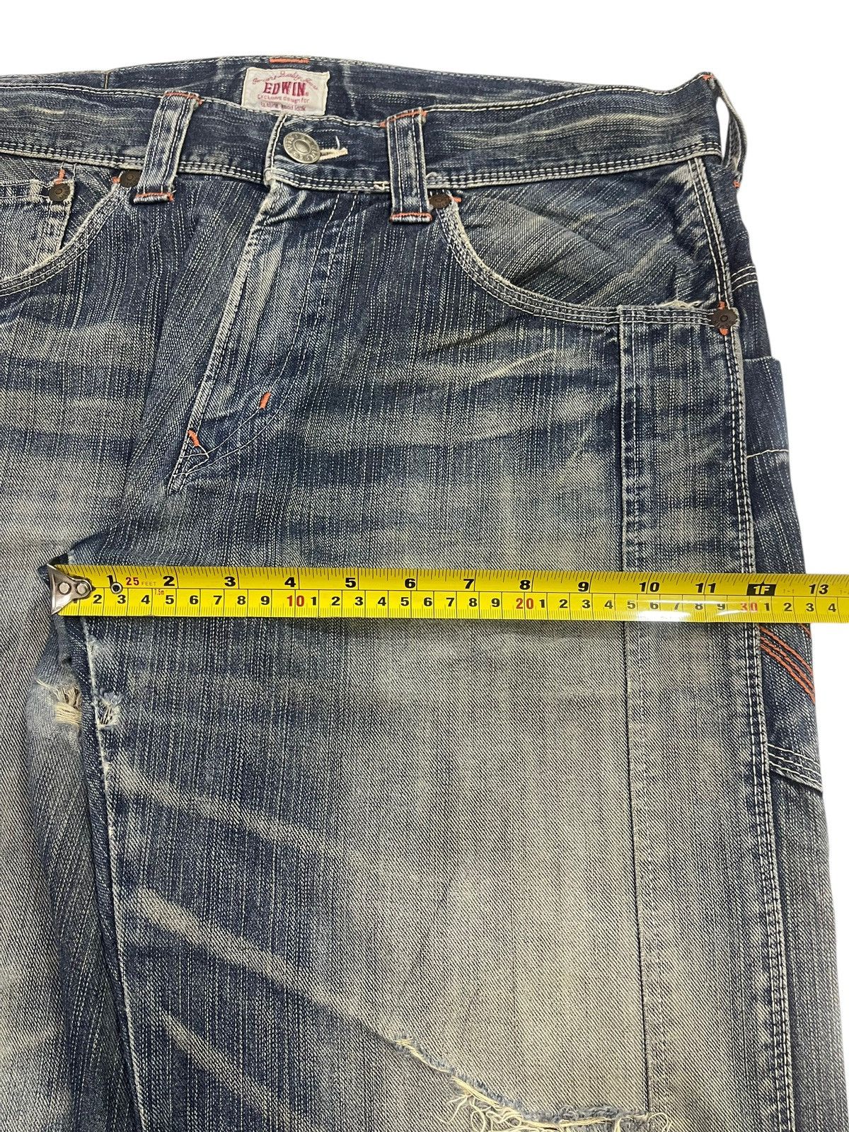 Edwin Edwin XV Exclusive Vintage Faded Wash Distress Baggy Jeans Size US 36 / EU 52 - 16 Thumbnail