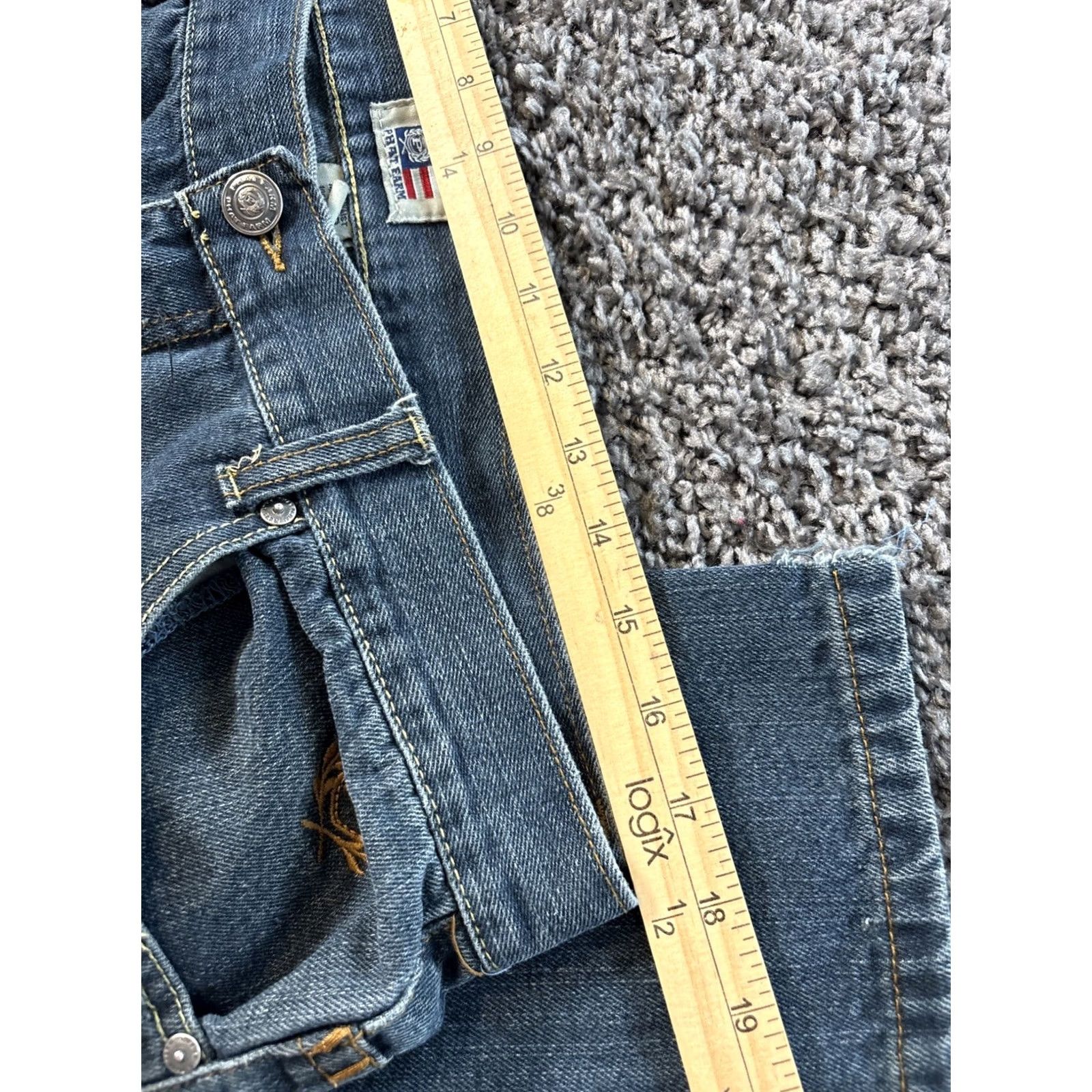 Phat Farm VINTAGE Phat Farm Jeans Mens 34x28 Baggy Dark Wash Embroidered Distressed 90s Mens Size US 34 / EU 50 - 5 Thumbnail