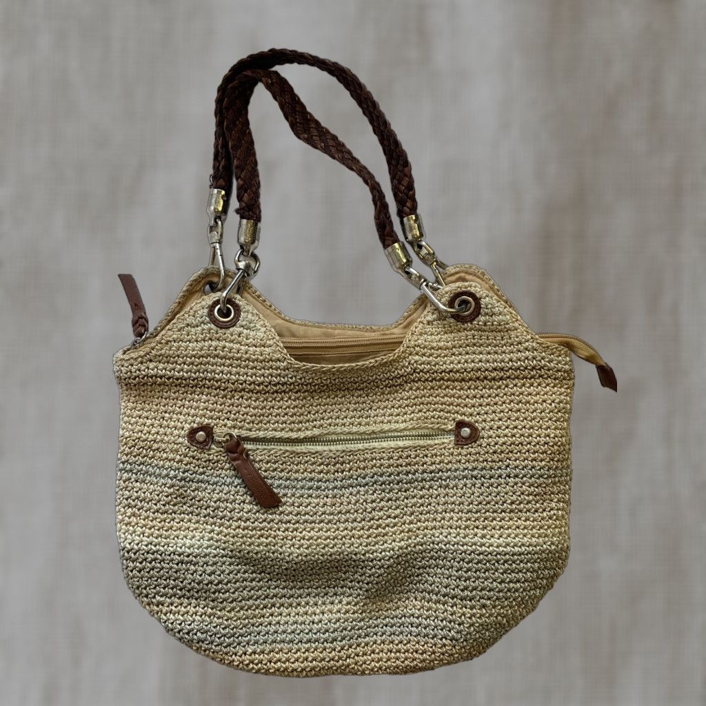 The Sak The Sak Shoulder Bag Crochet Indigo Leather Strap Medium Brown Size ONE SIZE - 1 Thumbnail
