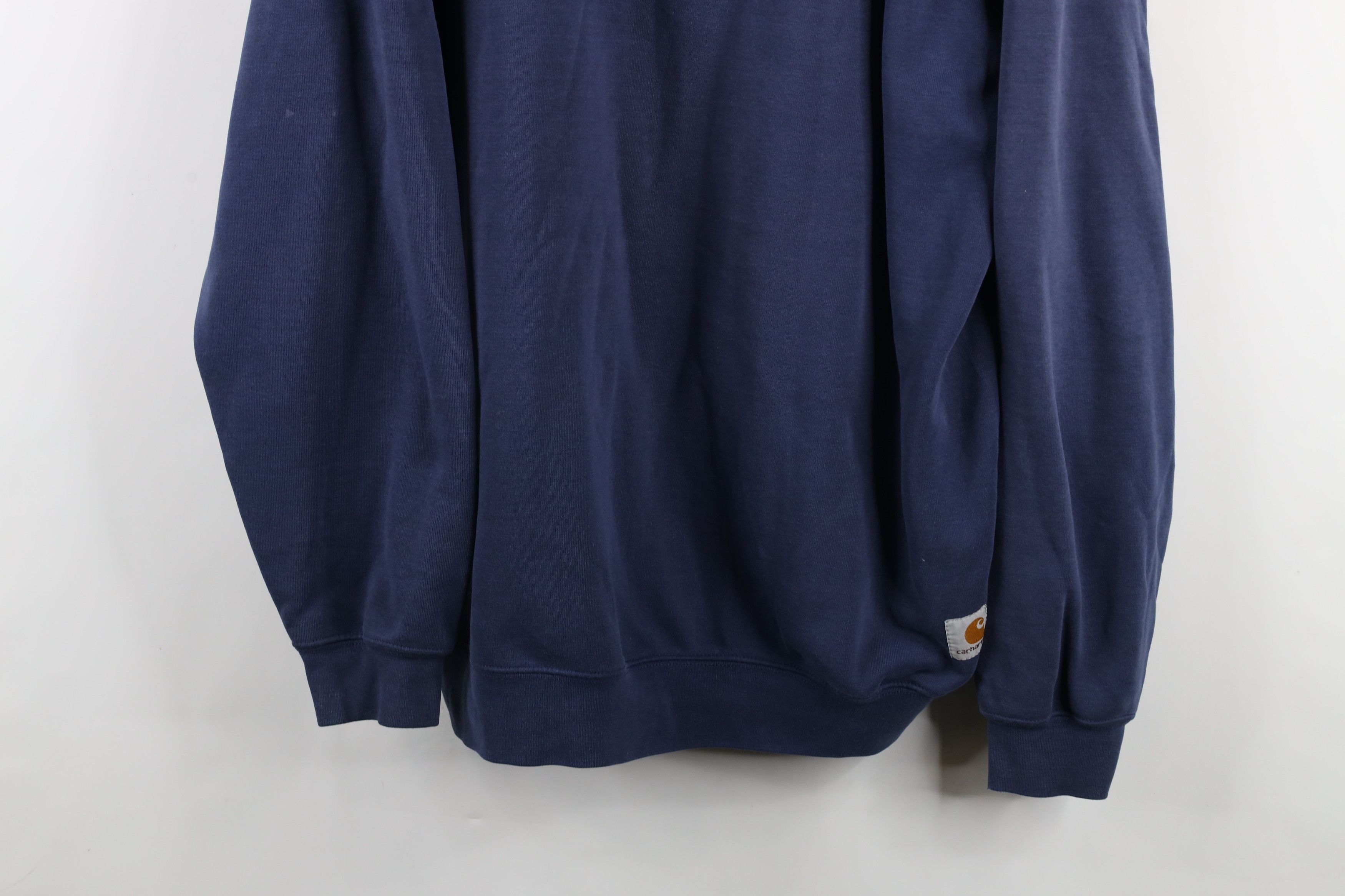 Carhartt × Vintage Vintage 90s Carhartt Spell Out Crewneck Sweatshirt Blue Size US XXL / EU 58 / 5 - 3 Thumbnail