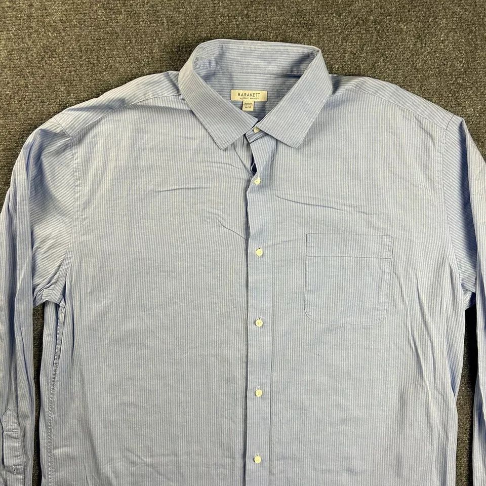 Robert Barakett Robert Barakett Shirt Men 17.5 36-37 Striped Dress Shirt Size US L / EU 52-54 / 3 - 2 Thumbnail