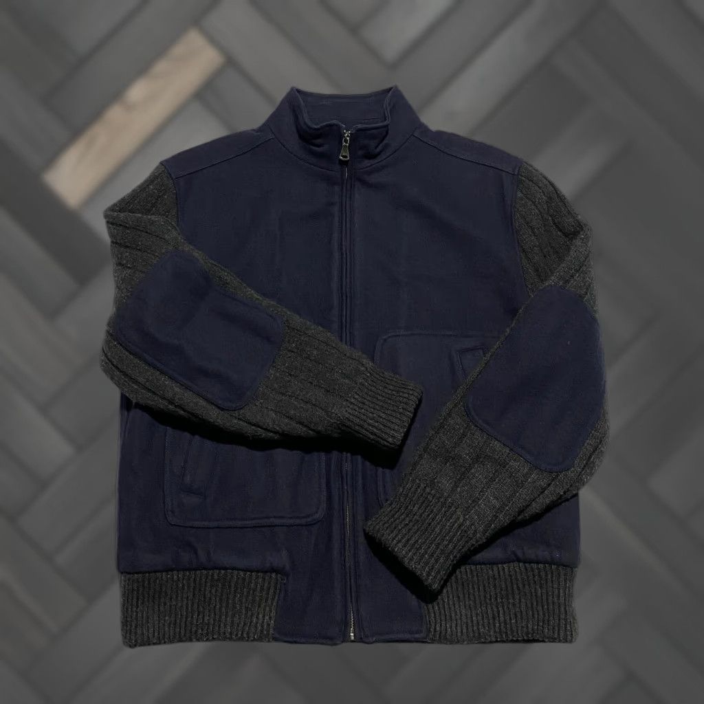 Vintage Hawke & Co Outfitter Bomber Jacket Wool Blend Full Zip Blue M Men Size M Size US M / EU 48-50 / 2 - 1 Thumbnail