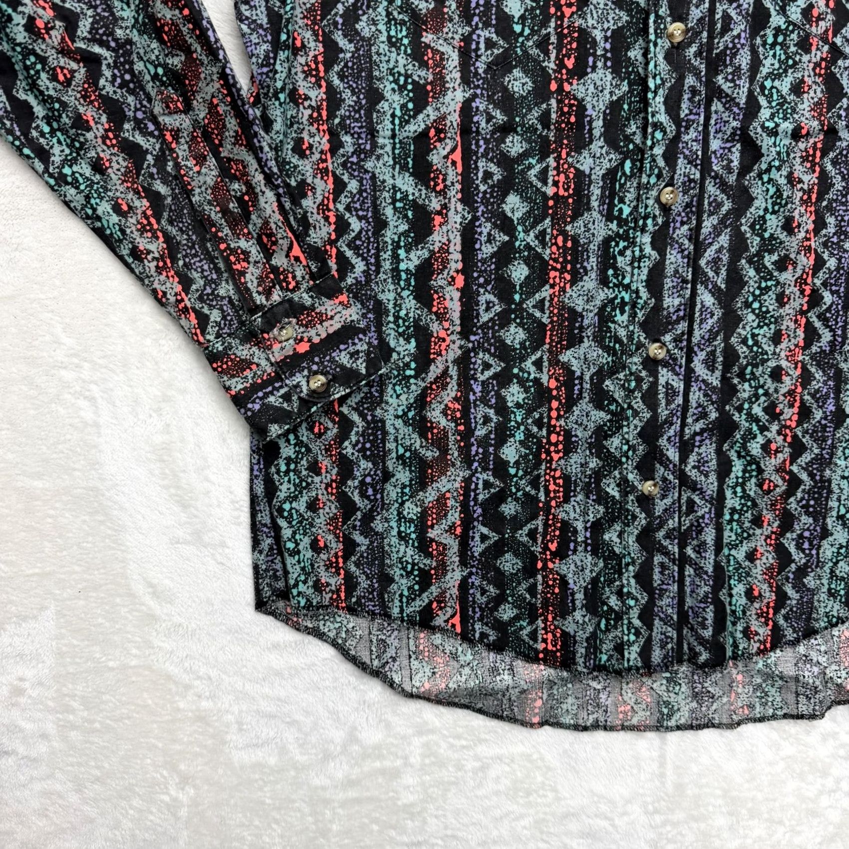 Vintage VINTAGE Bar 40 Western Shirt Mens S Black Aztec Geometric Button Up USA Size US S / EU 44-46 / 1 - 6 Thumbnail