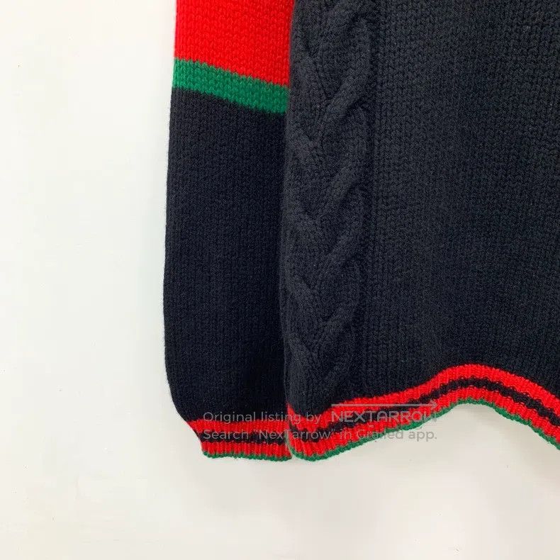 Gucci Gucci Black two-arm striped twisted wool round-neck long-s Size US M / EU 48-50 / 2 - 4 Thumbnail