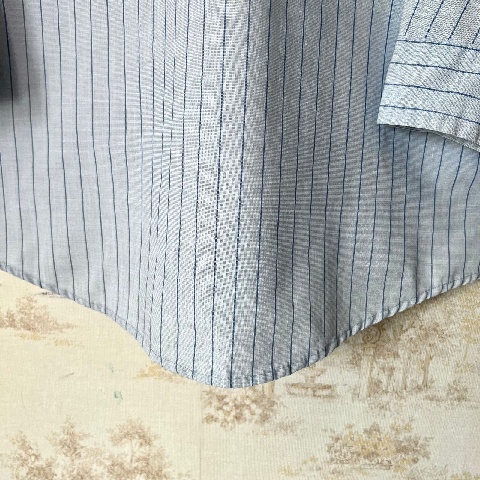 Vintage 70s Montgomery Ward Shirt | Blue Striped Button Up | Size M Size US M / EU 48-50 / 2 - 11 Thumbnail