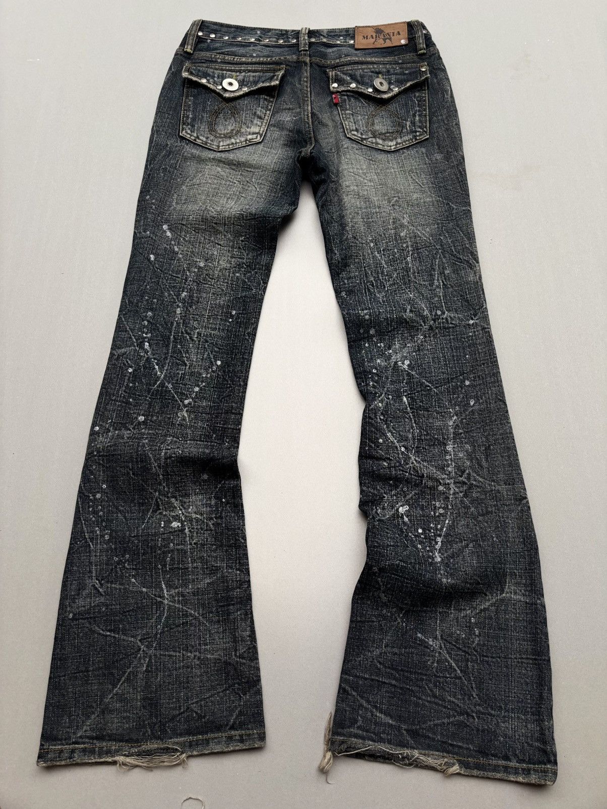 Japanese Brand Maraxia distressed flare jeans Size US 27 - 2 Thumbnail
