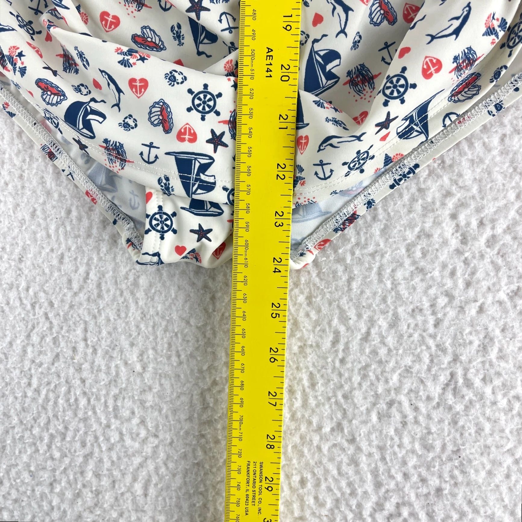 Nautica Girl Howdy Nautical Ruched Halter One Piece Swimsuit Womens Size 6 White USA Size ONE SIZE - 5 Thumbnail