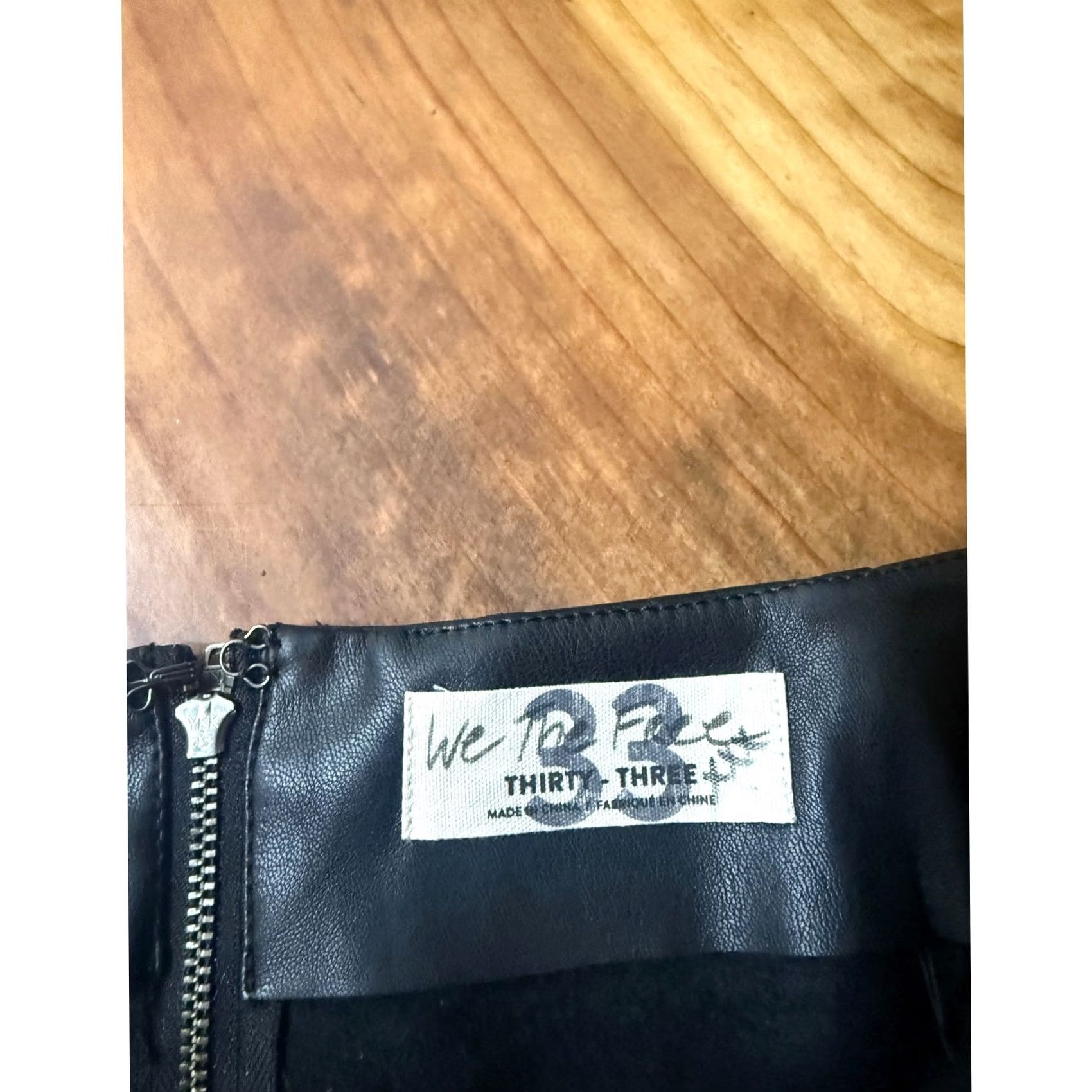 Free People Free People We the Free Pants 33 The Real Deal Vegan Faux Leather Flare Slit Zip WW12 Womens Size 24" / US 00 / IT 34 - 4 Thumbnail