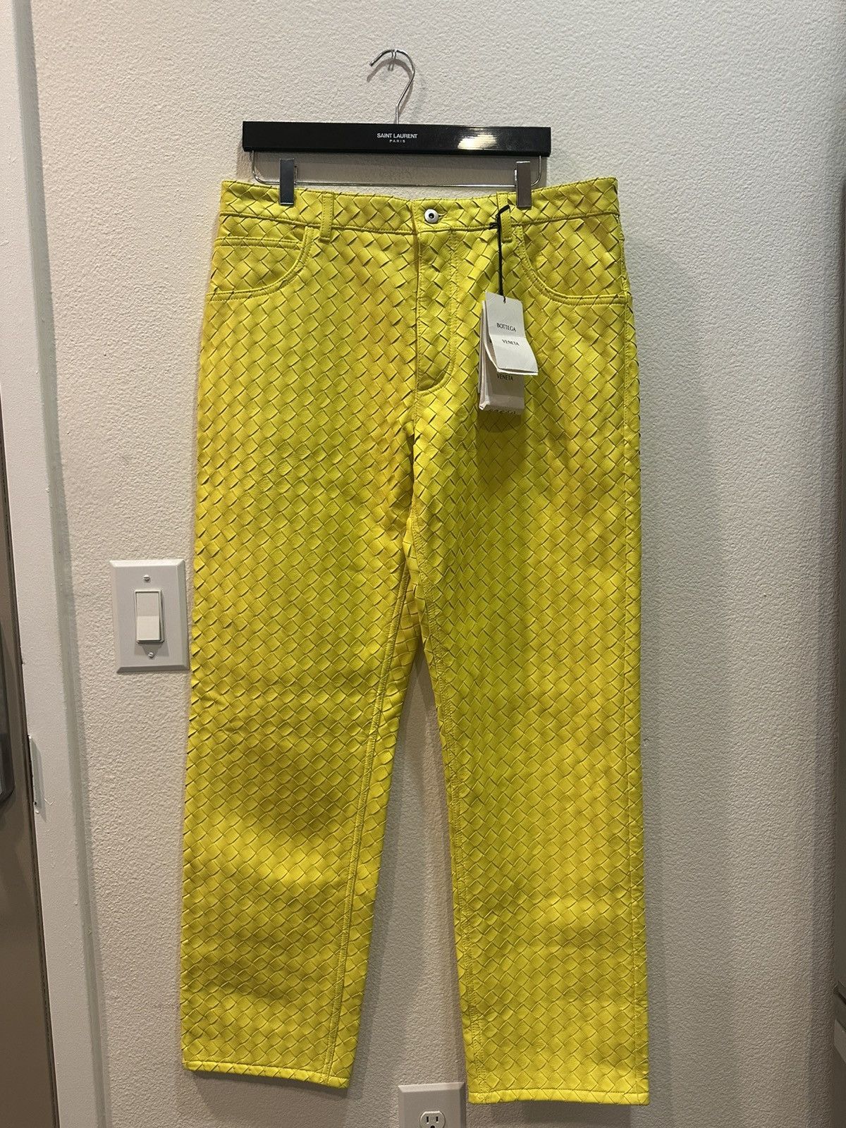 Intrecciato Lambskin Leather Woven Pants 52