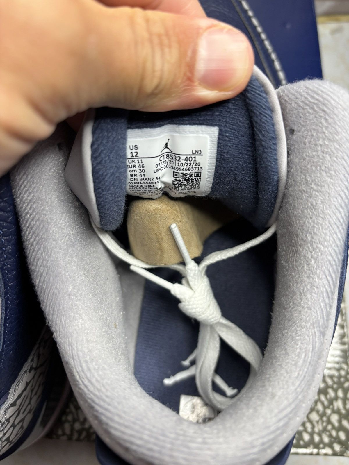 Jordan Brand Air Jordan 3 Retro Georgetown Size US 12 / EU 45 - 5 Thumbnail