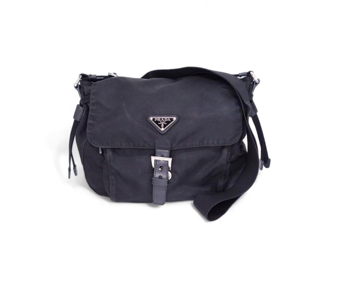 image of Prada - Nylon Black Shoulder Bag Vintage Archive Leather, Men's