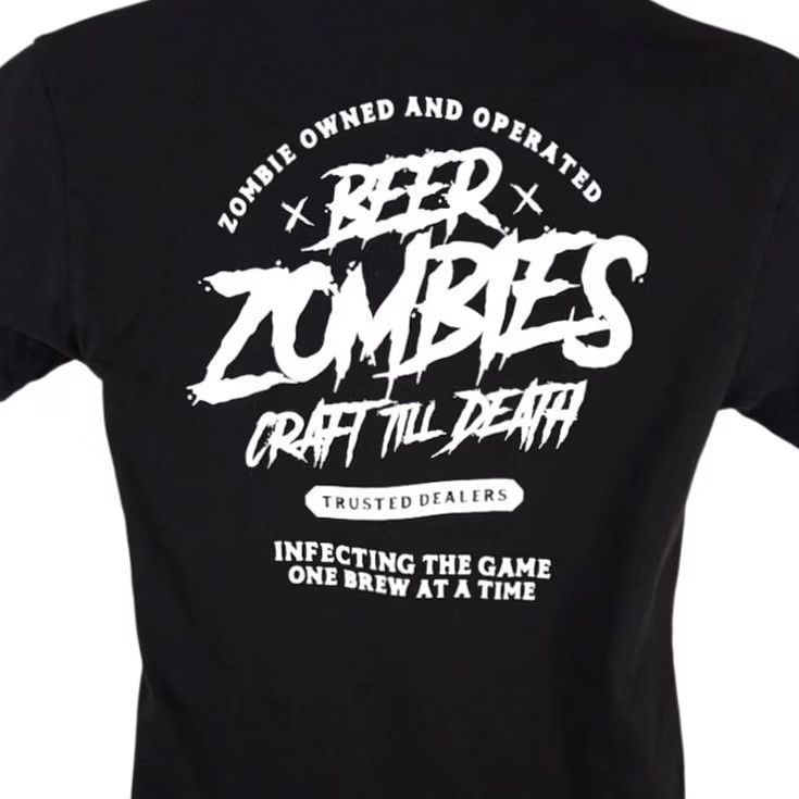 Vintage Beer Zombies T Shirt Mens XS Black Draft Till Death Las Vegas Made In USA Size US XS / EU 42 / 0 - 2 Thumbnail