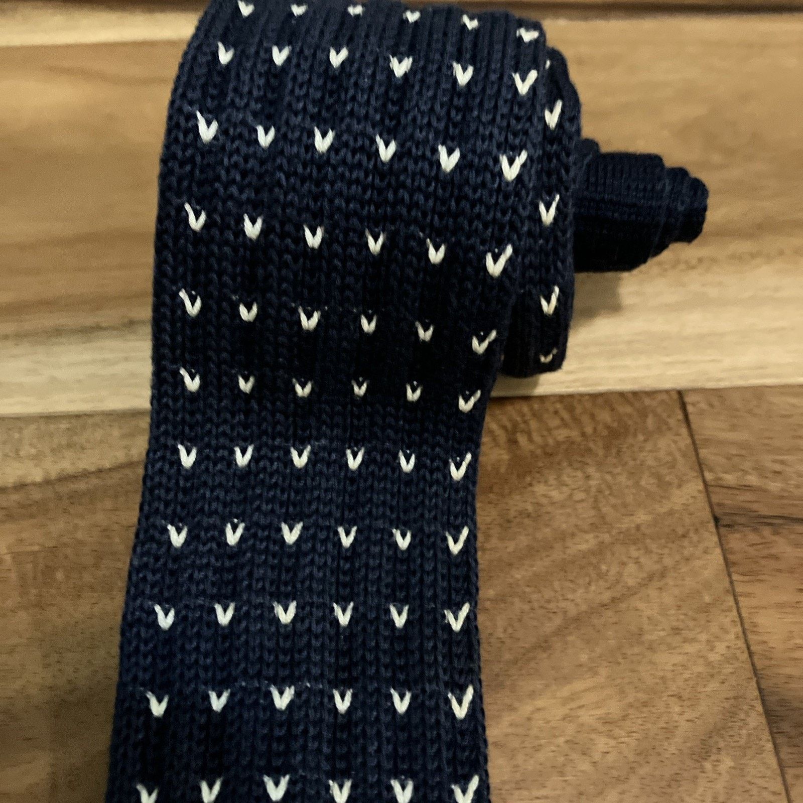 Other Vintage Rooster Square Knit End Necktie Blue Geometric 1960s Size ONE SIZE - 4 Thumbnail