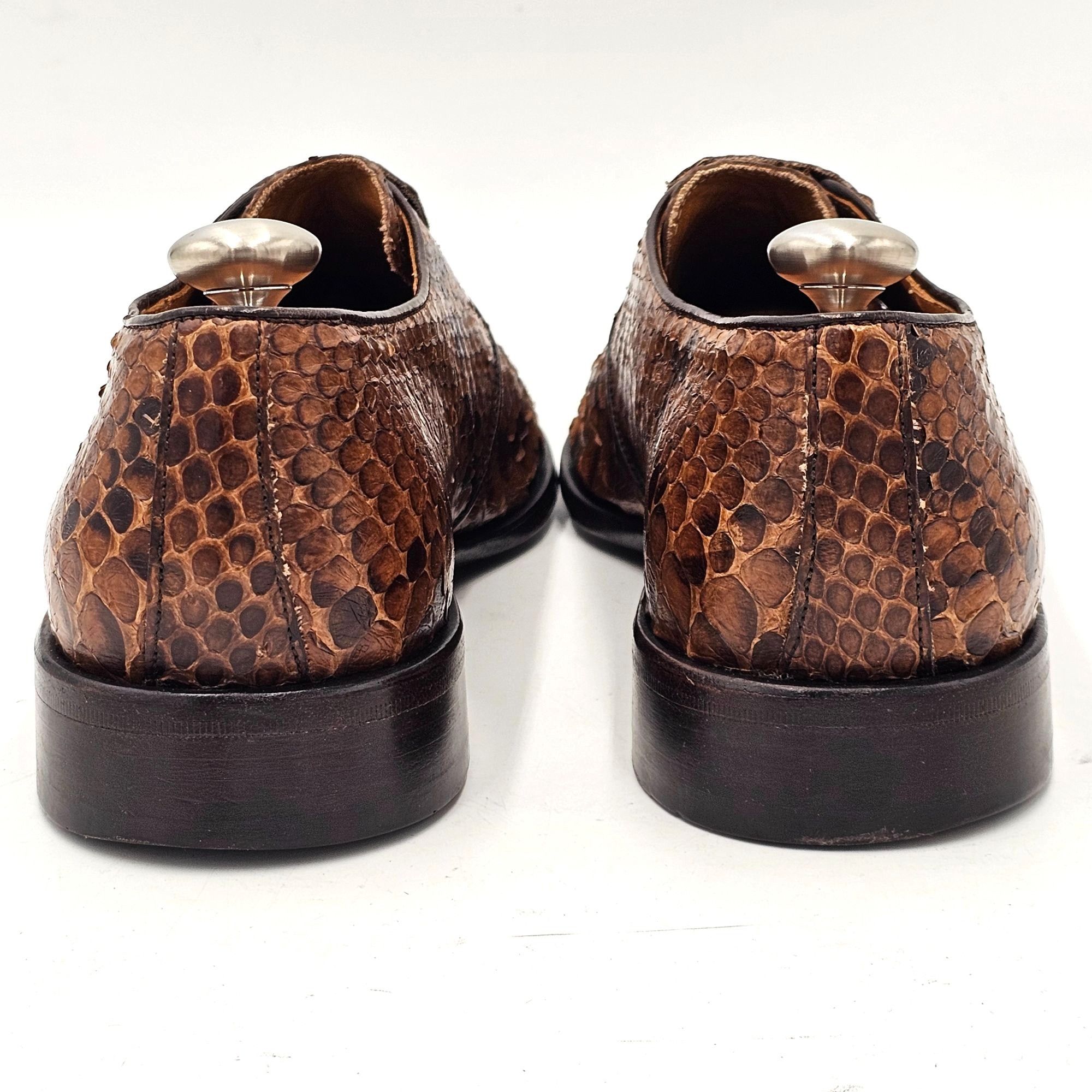 Aldo Brue Exotic Python Snake skin Aldo Brue Italy Mens size 8.5 Brown Size US 8.5 / EU 41-42 - 6 Thumbnail