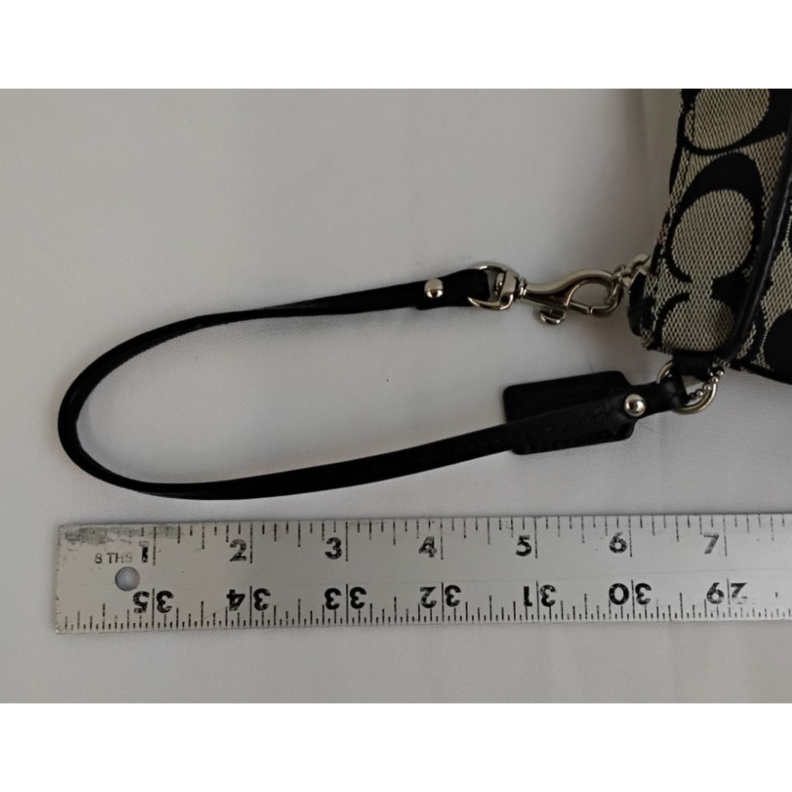 Coach Coach Wristlet Clutch Signature C Black Leather Trim Size ONE SIZE - 10 Thumbnail