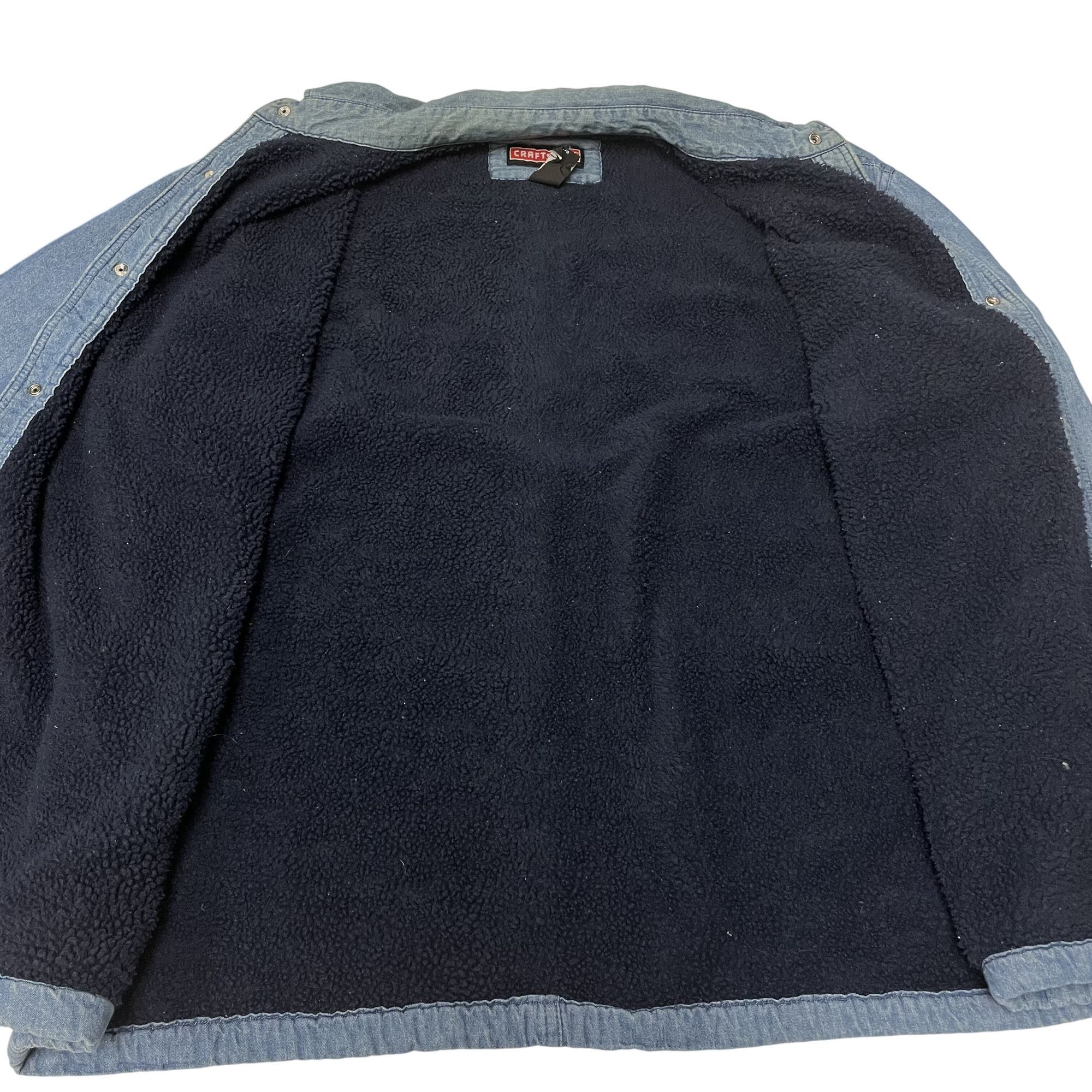 Craftsman Vtg Craftsman Blue Jean Mechanic Shop FLEECE LINED Jacket Size US XL / EU 56 / 4 - 4 Thumbnail