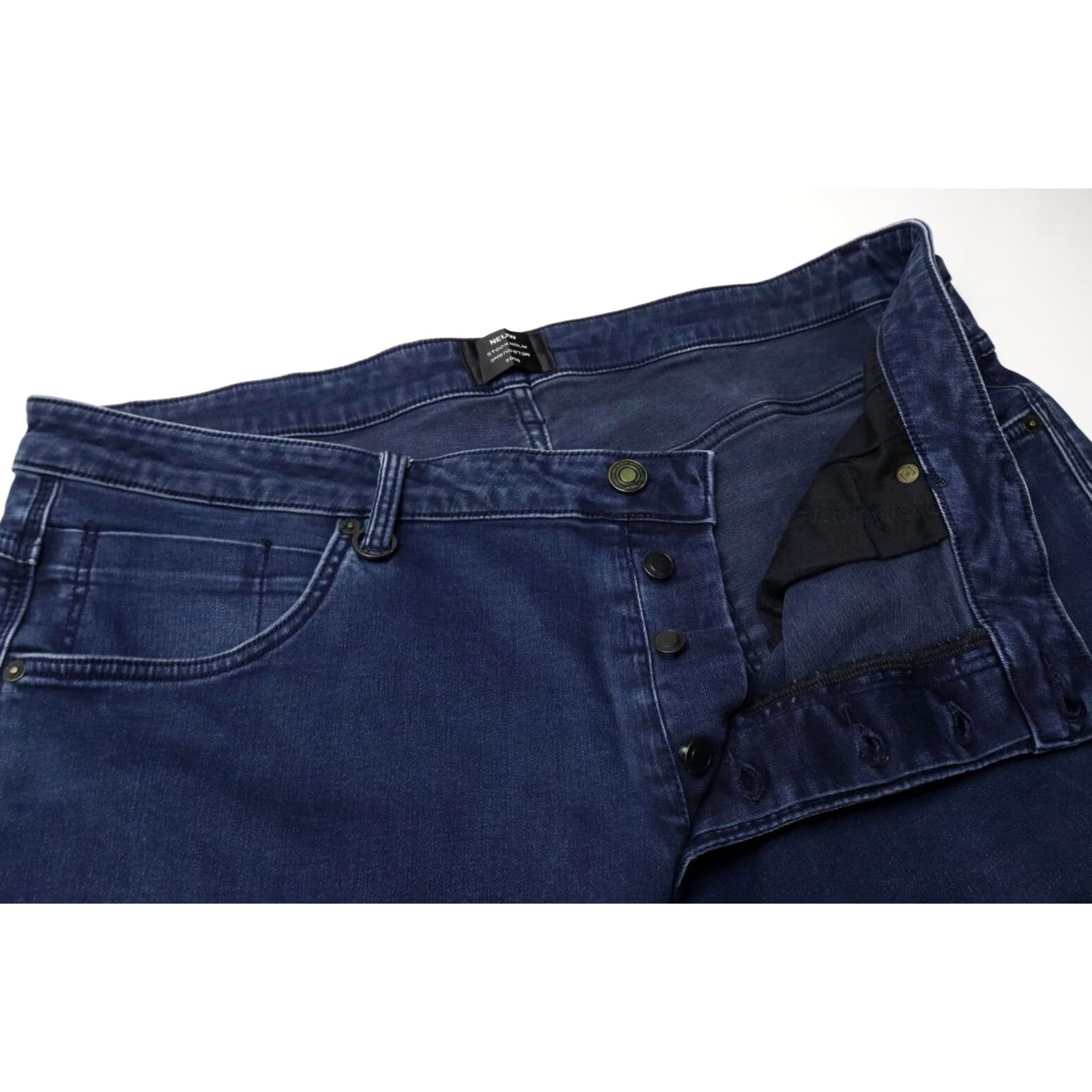 Vintage Neuw Jeans Men's Ray Tapered Blue Denim Button Fly Stretched W38/L34 Size US 38 / EU 54 - 4 Thumbnail
