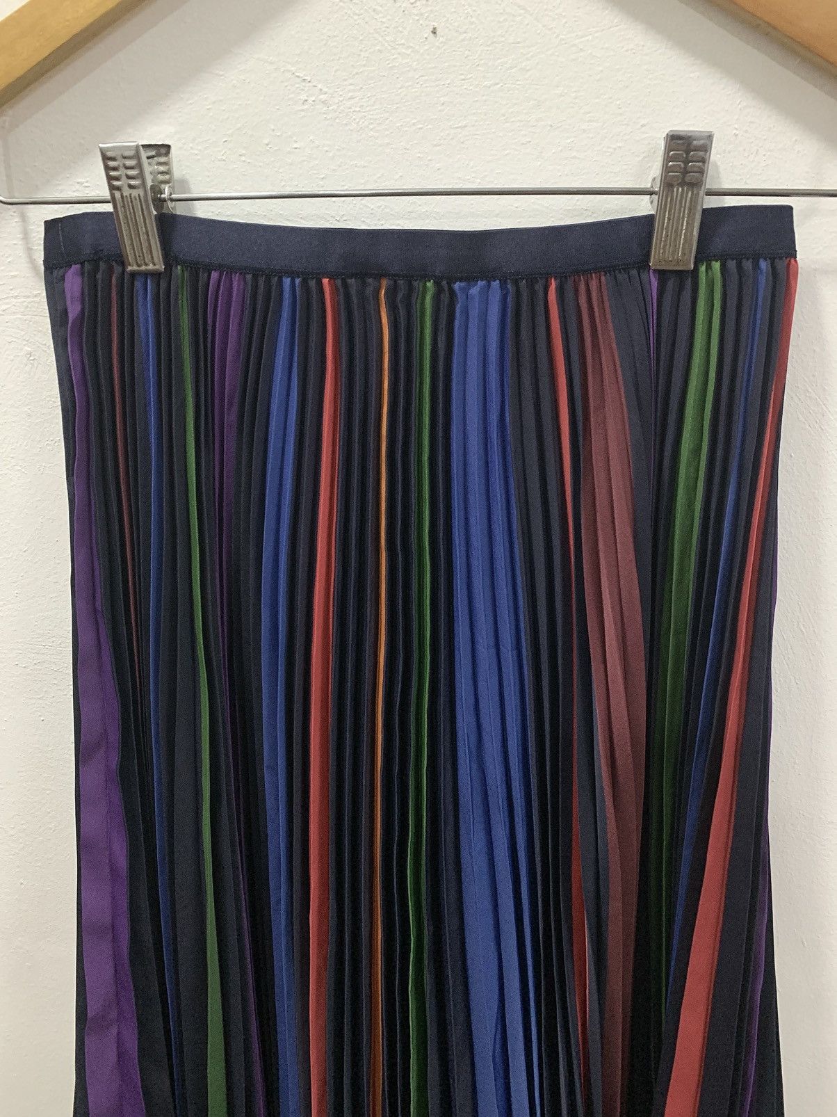 Polo Ralph Lauren POLO RALPH LAUREN STRIPED PLEATED CREPE HANDKERCHIEF SKIRT Size 24" / US 00 / IT 34 - 7 Thumbnail