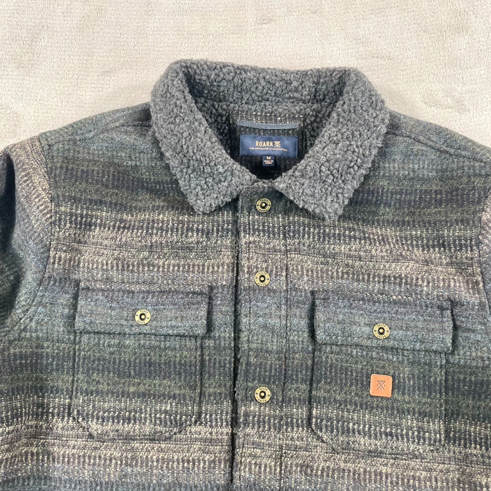 Roark Roark Hebrides Jacket Men Regular Medium Multicolor Striped Wool Blend Snap NWT Military Jacket Size US XXL / EU 58 / 5 - 5 Thumbnail