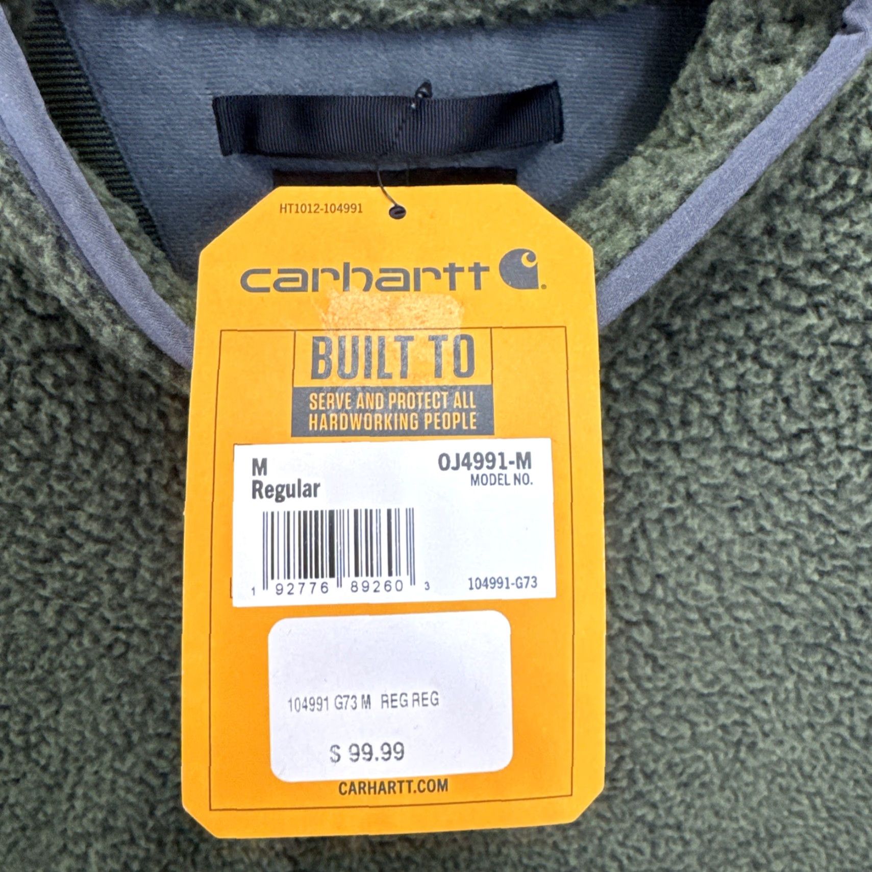 Carhartt Carhartt Men’s Relaxed Fit Fleece Pullover Sweater 0J4991 Green M Medium Sweatshirt Pullover Outdoor Hiking Winter Fall Spring Mens Green Size US M / EU 48-50 / 2 - 2 Thumbnail