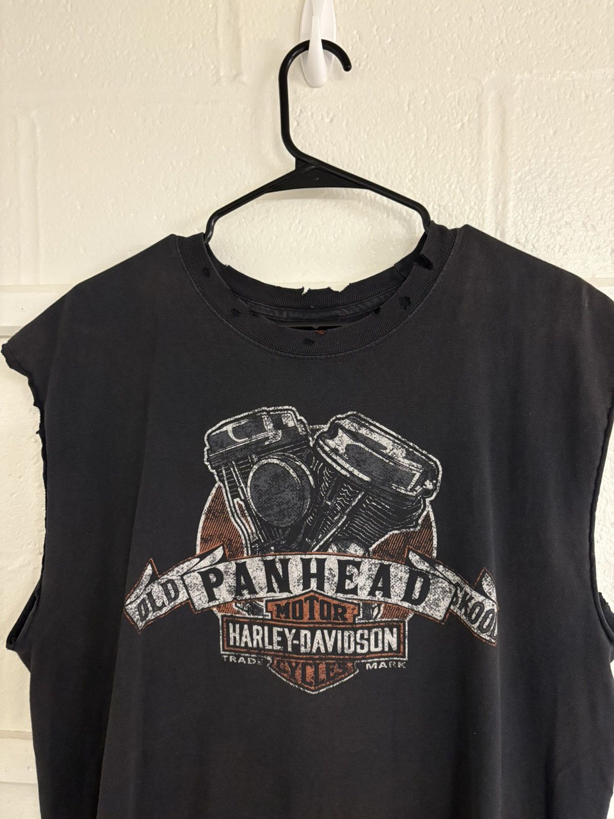 Vintage distress Harley Davidson Cutoff