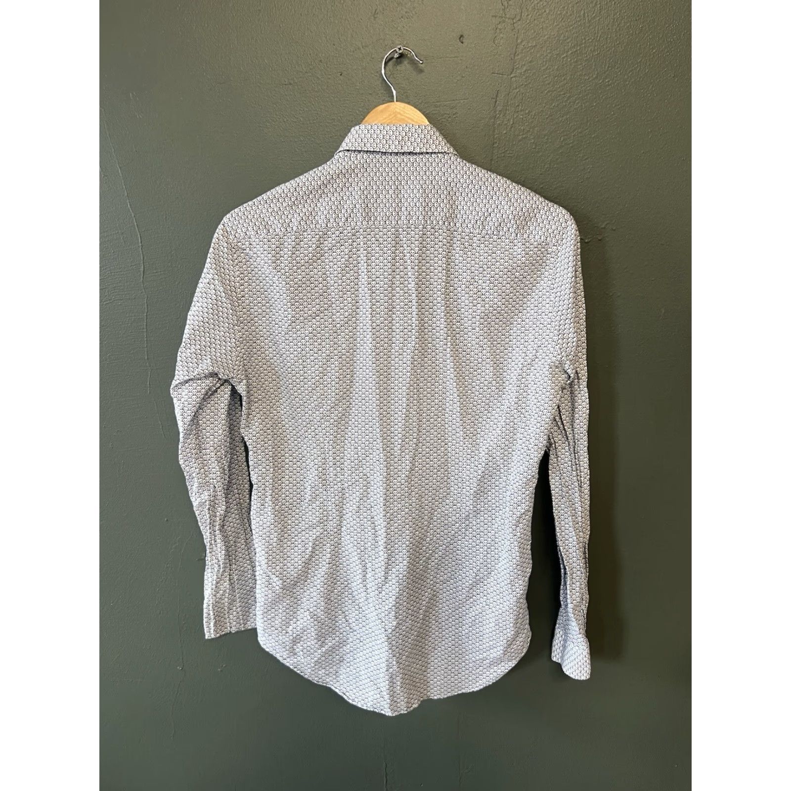 Zara Zara Mens White Long Sleeve Button-Up Dress Shirt Skull Graphic M Size 40R - 2 Thumbnail