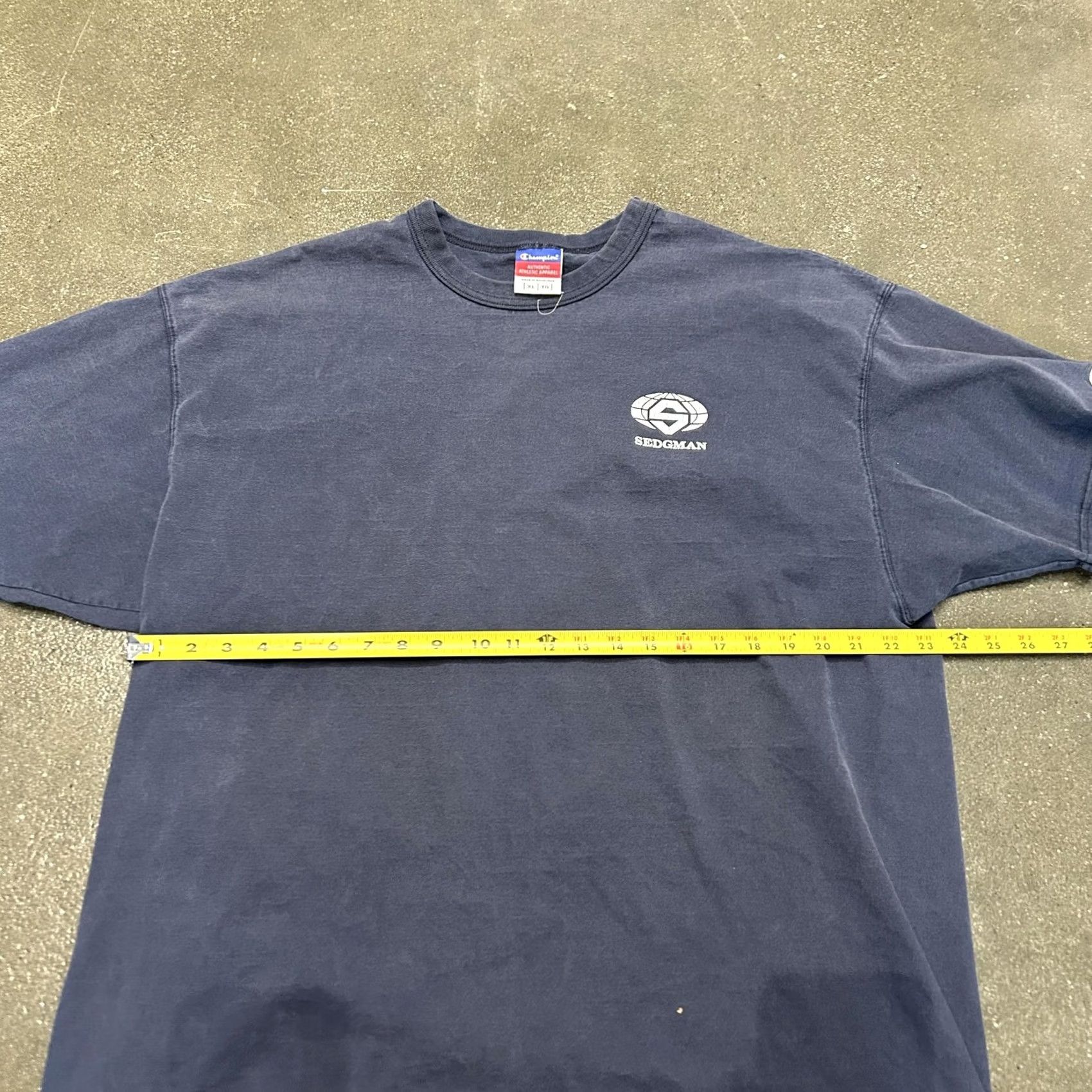 Champion Champion Shirt Mens XL Blue Navy Sedgman Logo Short Sleeve Crewneck Tee Size US XL / EU 56 / 4 - 4 Thumbnail