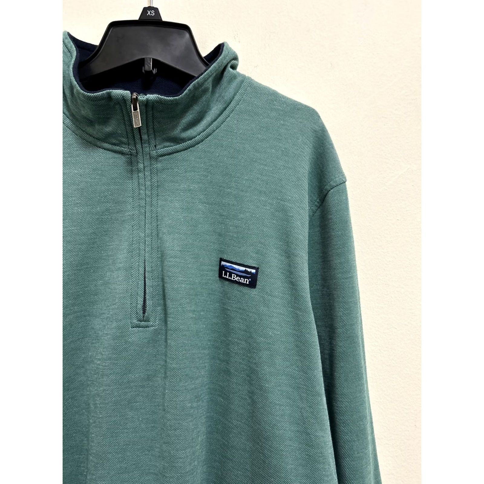 Altea LL Bean Pullover Mens XL Green Teal Comfort Stretch 1/4 Zip Long Sleeve Shirt Size US XL / EU 56 / 4 - 4 Thumbnail