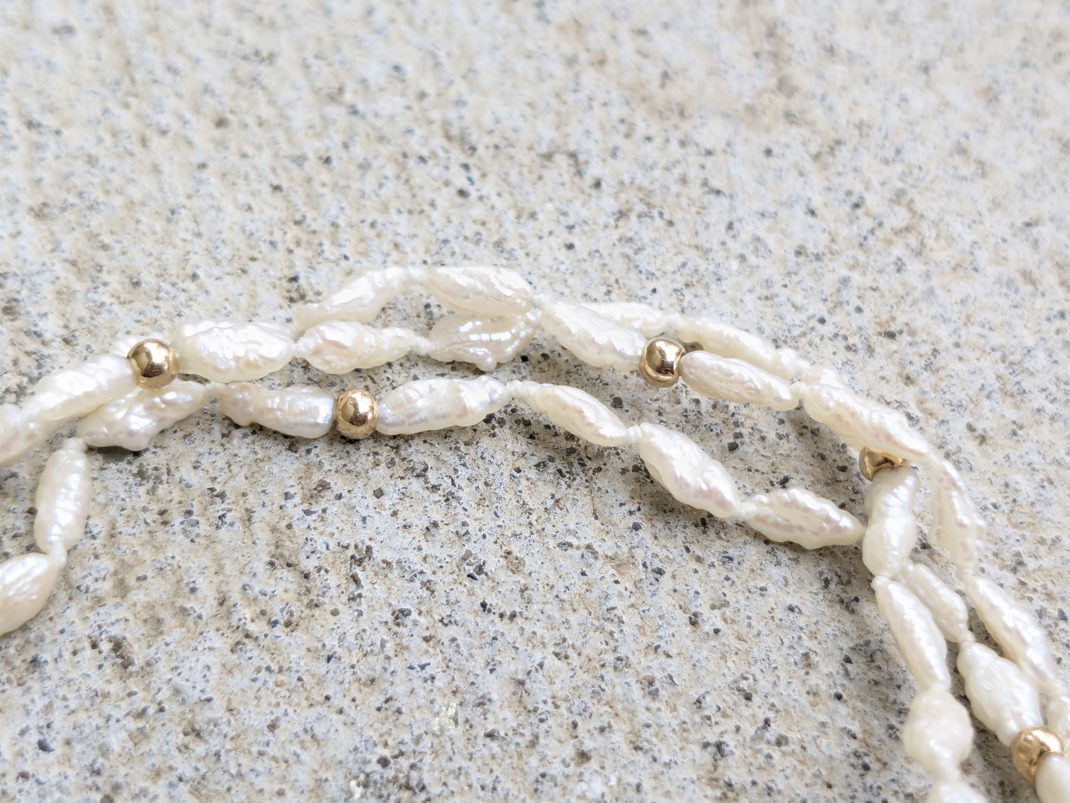Jewelry × Vintage Gold Baroque Pearl Bracelet 14k 7.75" Size ONE SIZE - 7 Thumbnail