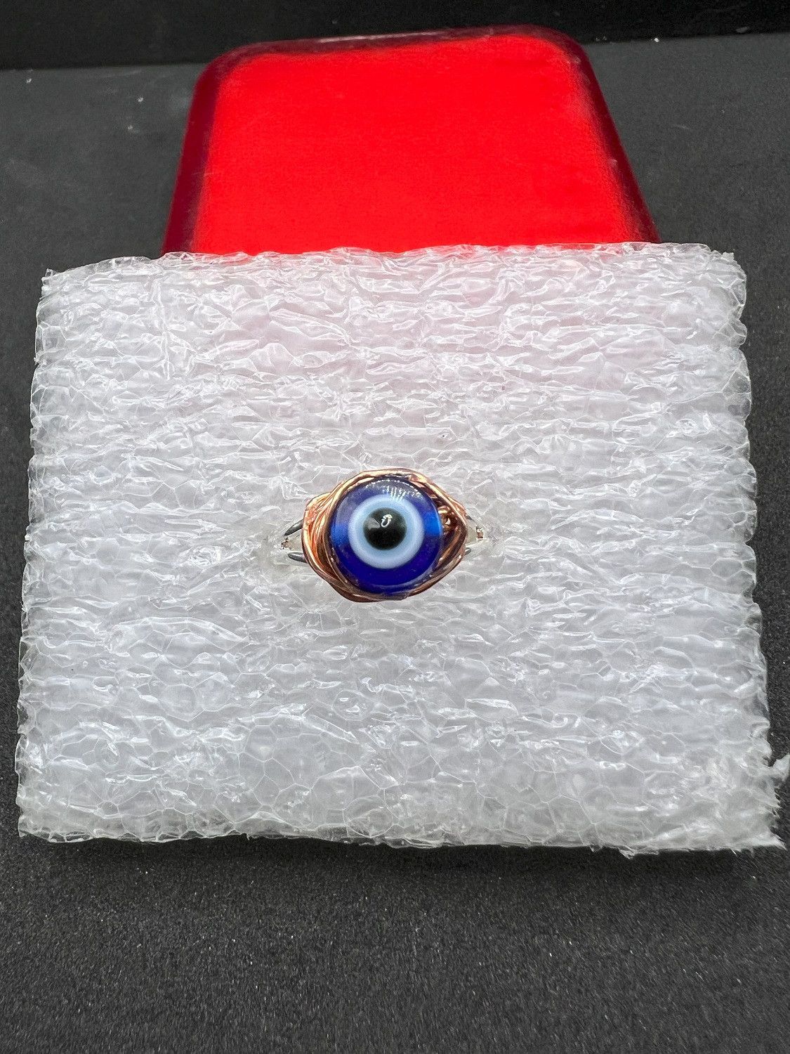 Handmade Evil eye silver ring - size 6 Size ONE SIZE - 1 Thumbnail