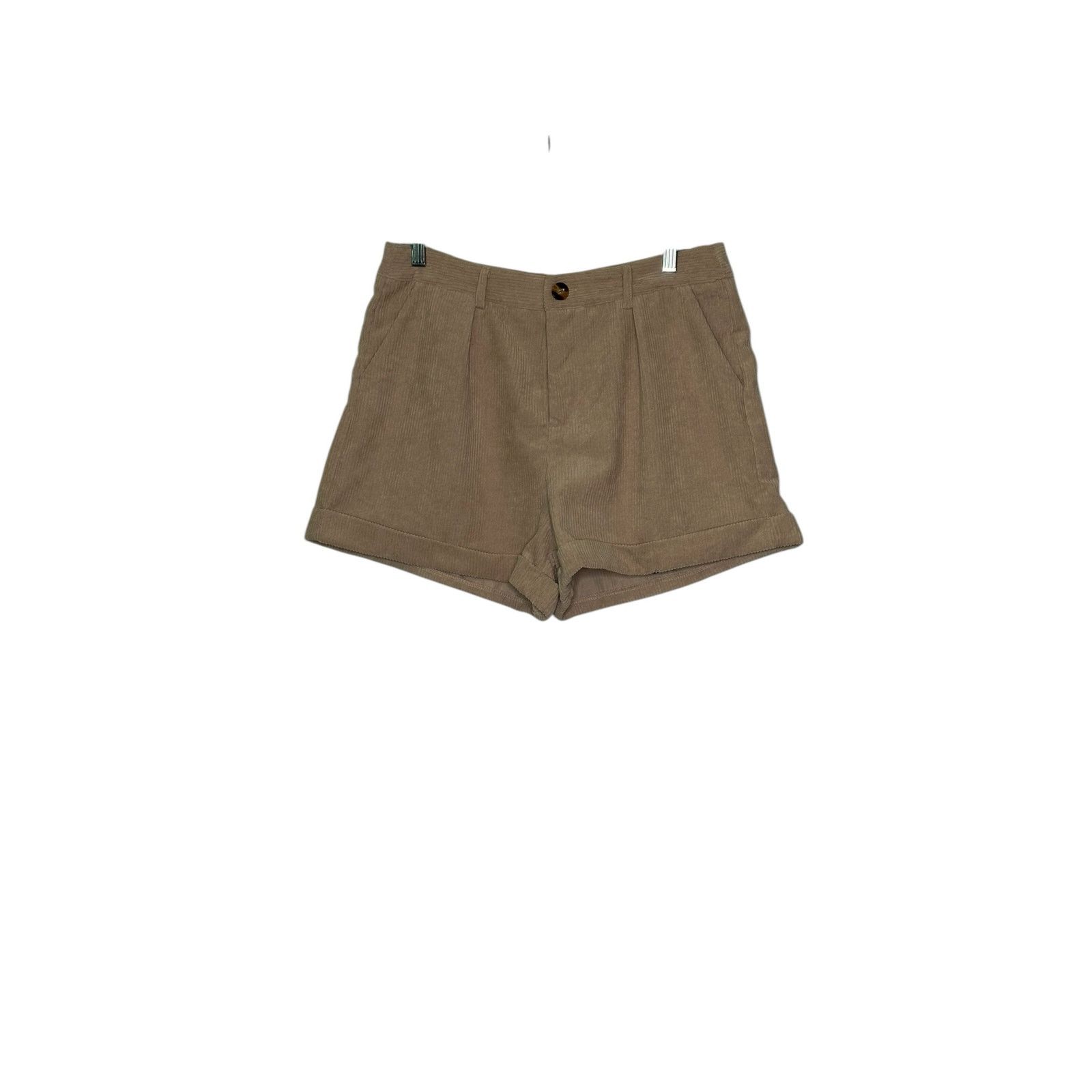 Shein SHEIN beige corduroy pleated cuffed shorts size 8 - 10 Size 32" / US 10 / IT 46 - 11 Thumbnail