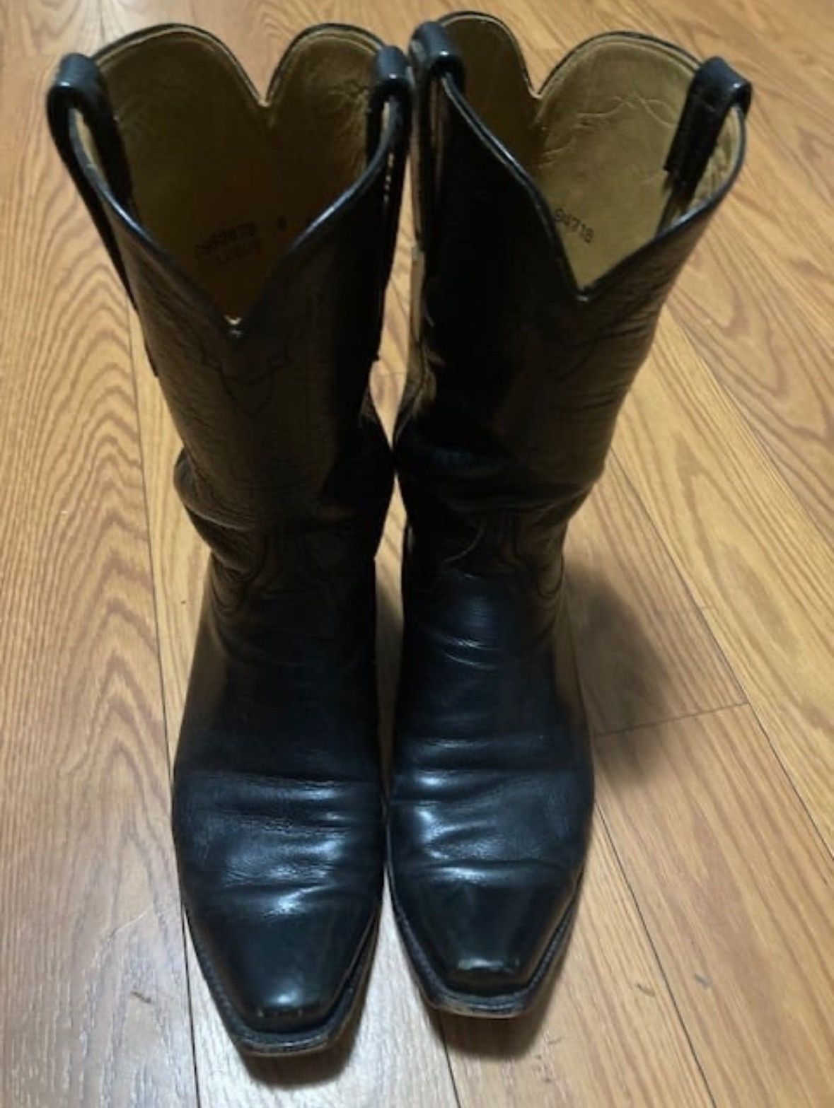 Lucchese Luchesse boots Black Leather size 8D Mens/women's 9.5-10 Size US 8 / EU 41 - 3 Thumbnail