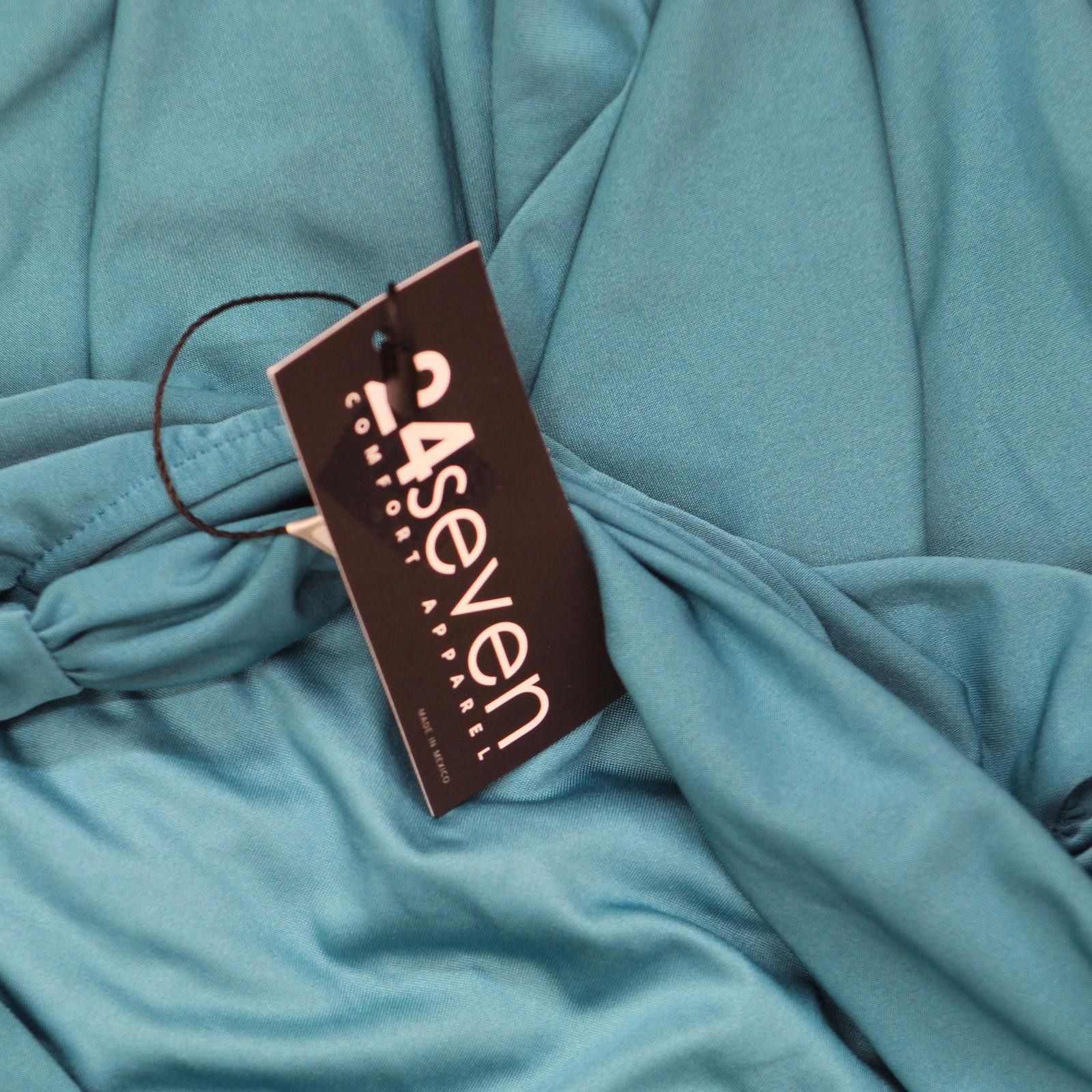 Other Nwt 24seven Comfort Apparel Wrap Midi Dress Teal Blue 1x Size XL / US 12-14 / IT 48-50 - 3 Thumbnail