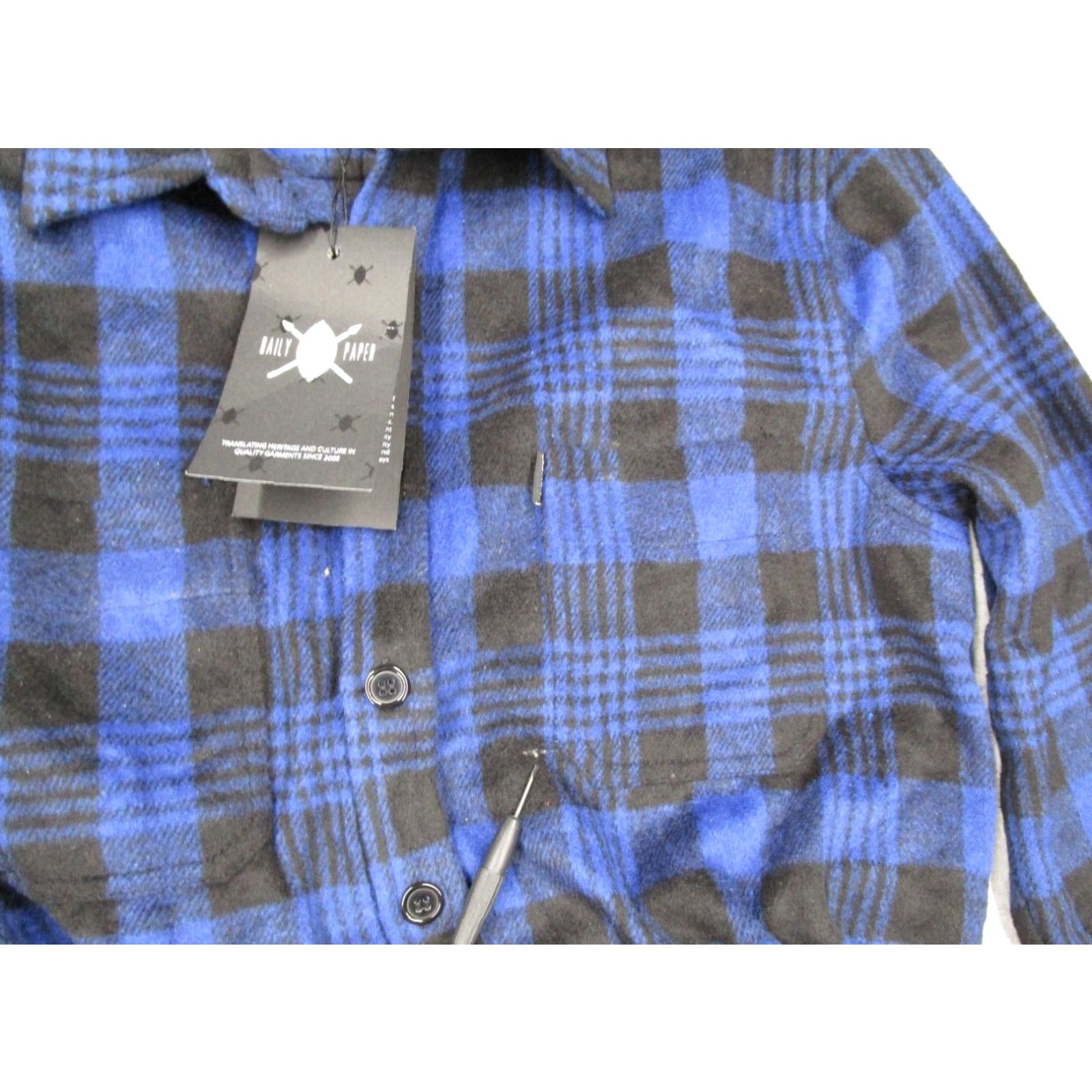 Daily Paper Daily Paper Shirt Men Small Blue Plaid Wool Blend Button Up Flannel Work Casual Size US S / EU 44-46 / 1 - 5 Thumbnail