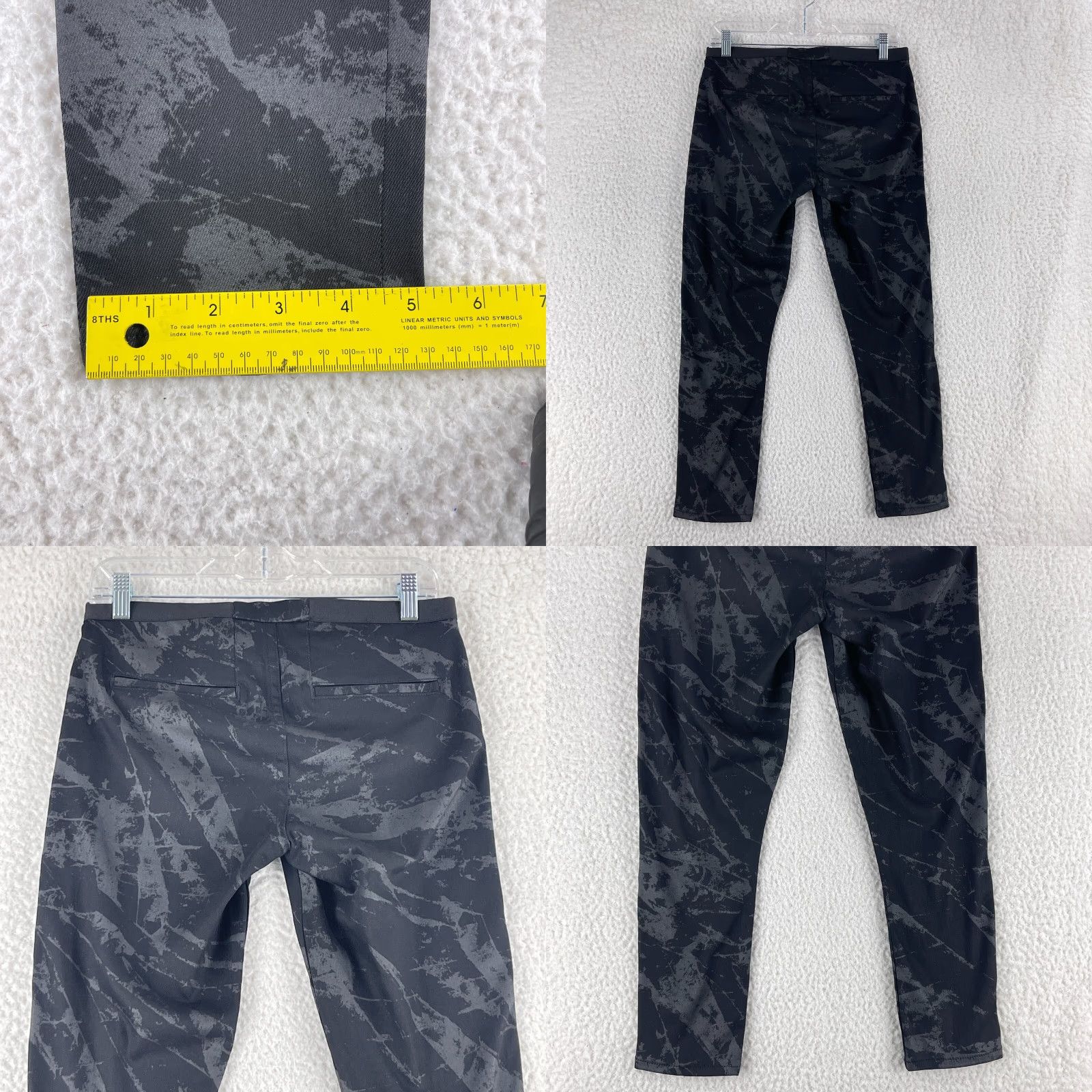 Helmut Lang VINTAGE Helmut Lang Black Splatter Pull On Pants Womens Low-Rise Skinny Leg Size 28 Threading: 28" waist, 24" inseam, 10" leg opening Size 28" / US 6 / IT 42 - 8 Thumbnail