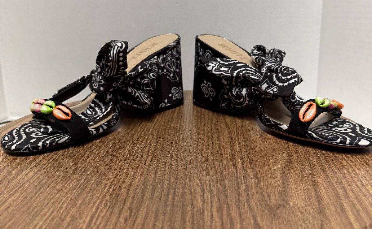 SCHUTZ Schutz Malia Embellished Shell Bandana Slide Tie Sandals Size US 9 / IT 39 - 7 Thumbnail