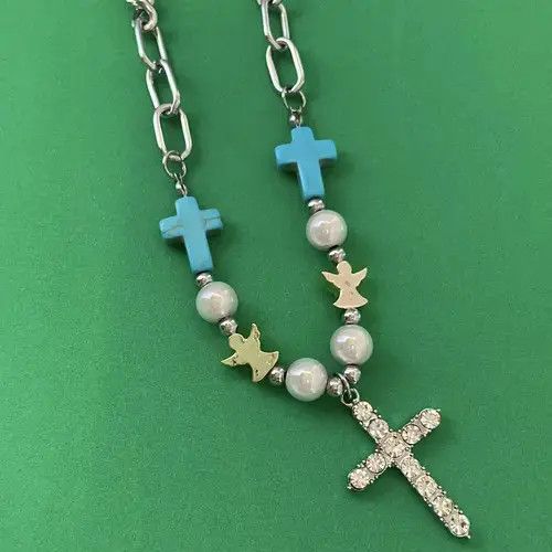 Jewelry Titanium Steel CZ Cross Pendant Necklace for Men Women Size ONE SIZE - 3 Thumbnail