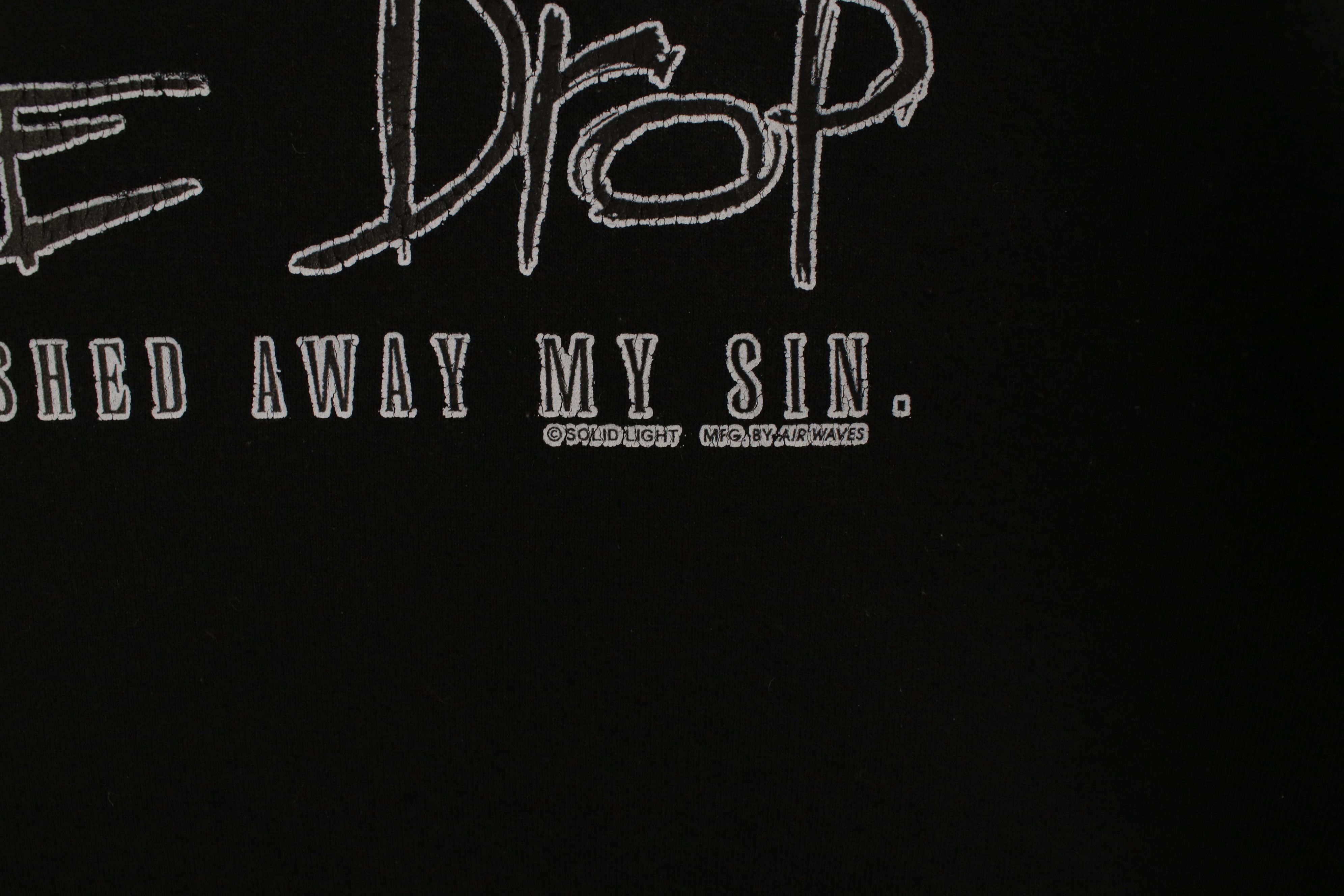 Vintage Vintage 90s Y2K Just One Drop Jesus Blood Sin T-Shirt Black Size US L / EU 52-54 / 3 - 5 Thumbnail