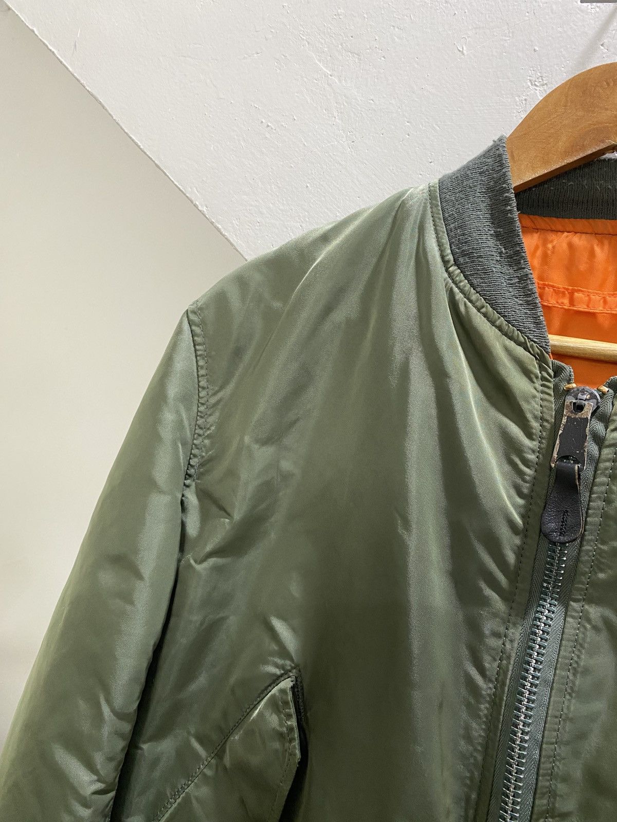 Alpha Industries Vintage 90s Alpha Industries Ma-1 Bomber Jacket Olive Green Size US M / EU 48-50 / 2 - 5 Thumbnail