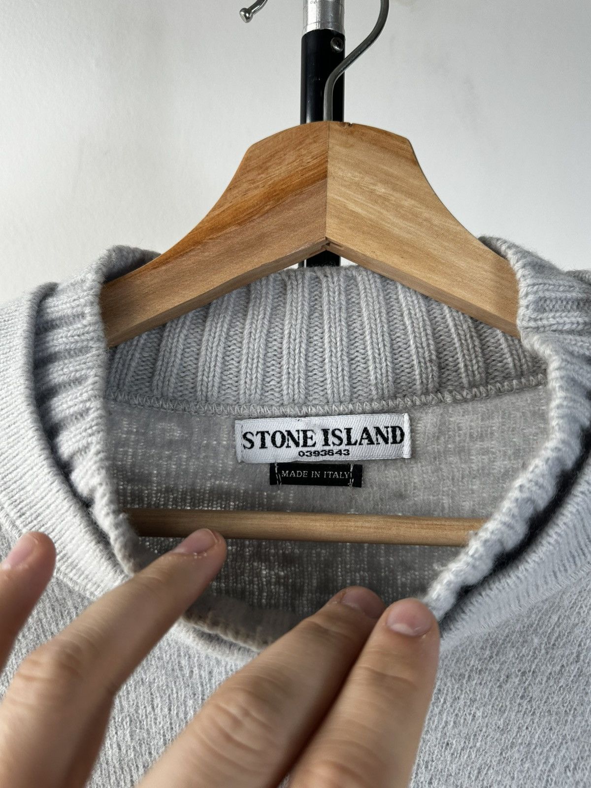 Stone Island Stone Island Mock Neck Knit Sweater Grey with Compass Logo Size US M / EU 48-50 / 2 - 3 Thumbnail
