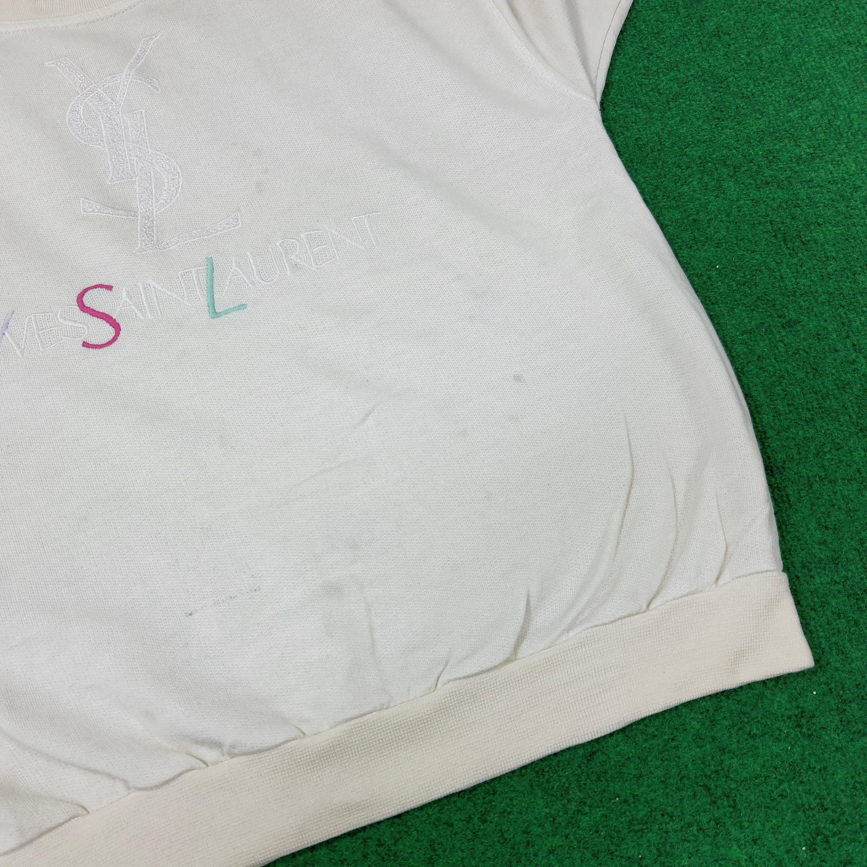 Vintage × Yves Saint Laurent Vintage Yves Saint Laurent White Embroidery Sweatshirt Size US XS / EU 42 / 0 - 11 Thumbnail