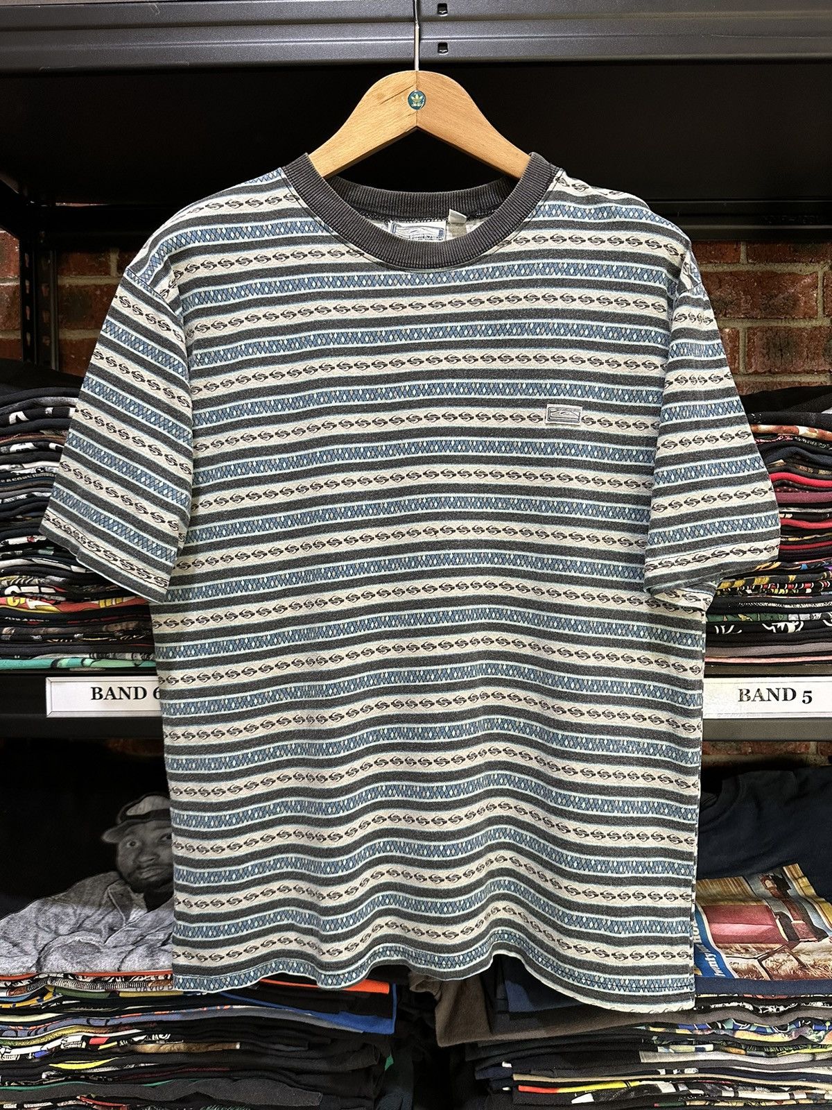 Quiksilver × Vintage Vintage 80s Quiksilver Striped Tee Size US L / EU 52-54 / 3 - 1 Thumbnail