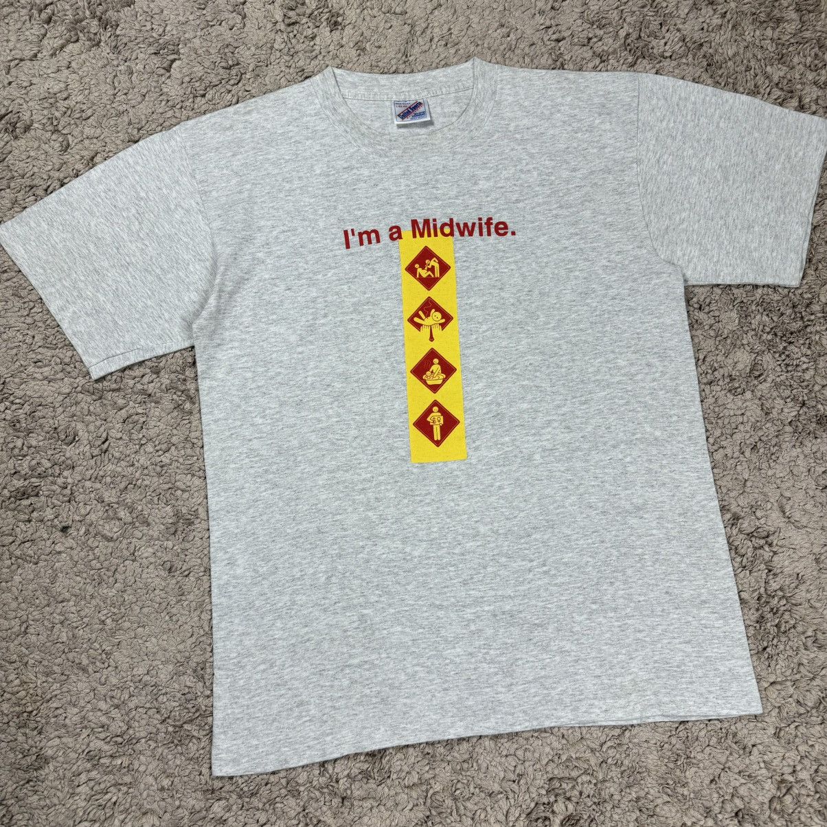 Vintage Vintage Art Im a Midwife Wording T-shirt Size US L / EU 52-54 / 3 - 3 Thumbnail