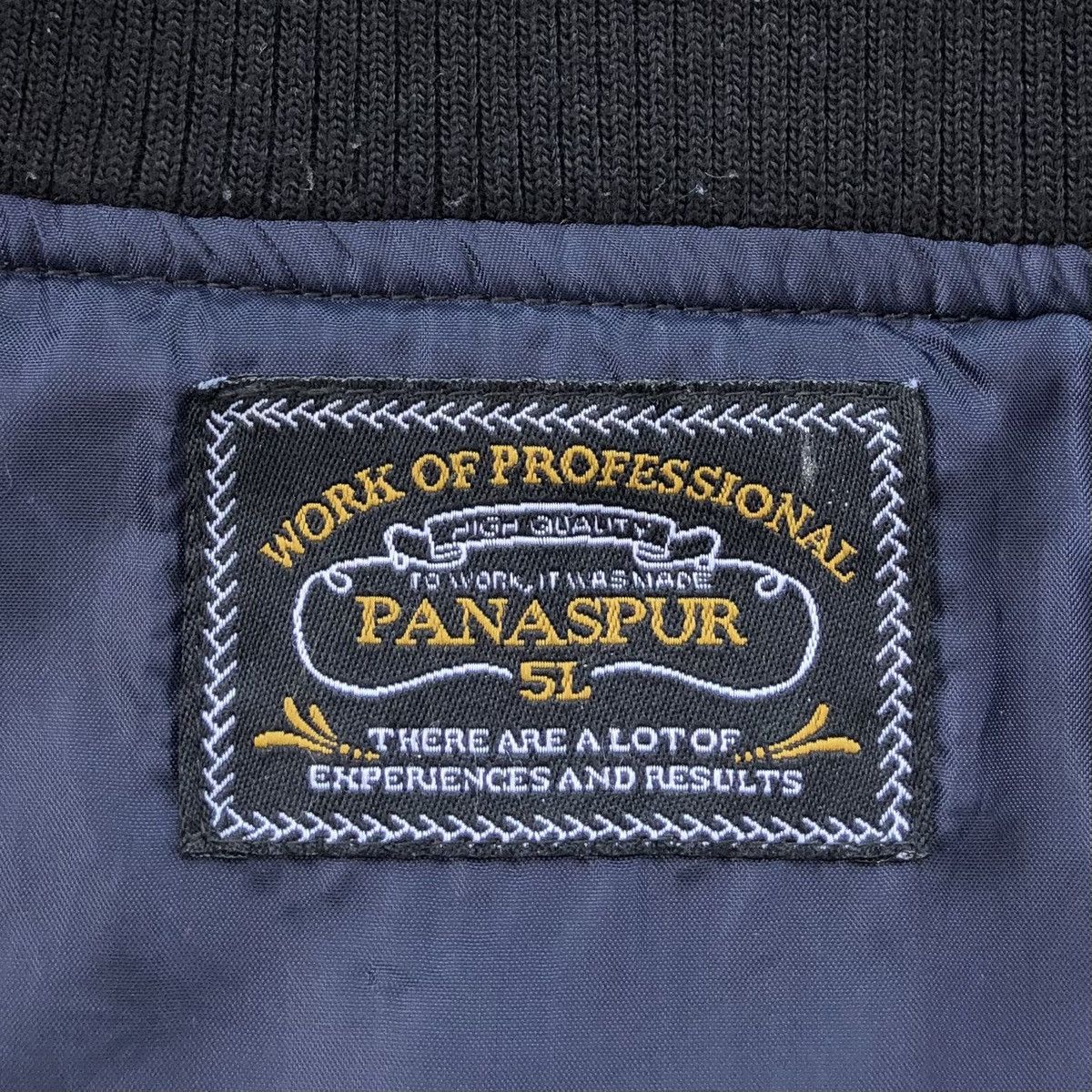 Japanese Brand Vintage Panaspur Ma-1 Black Bomber Jacket Big Size : 5L Size US XXL / EU 58 / 5 - 9 Thumbnail